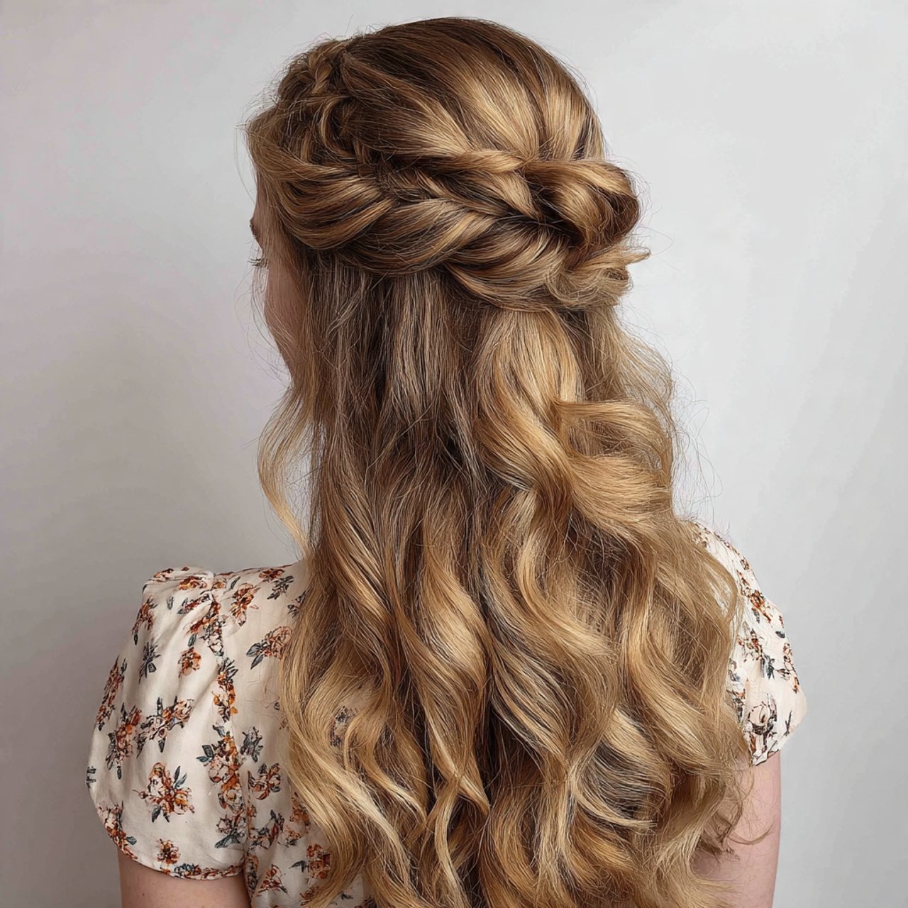 half up half down waves prom hairstyles for long h