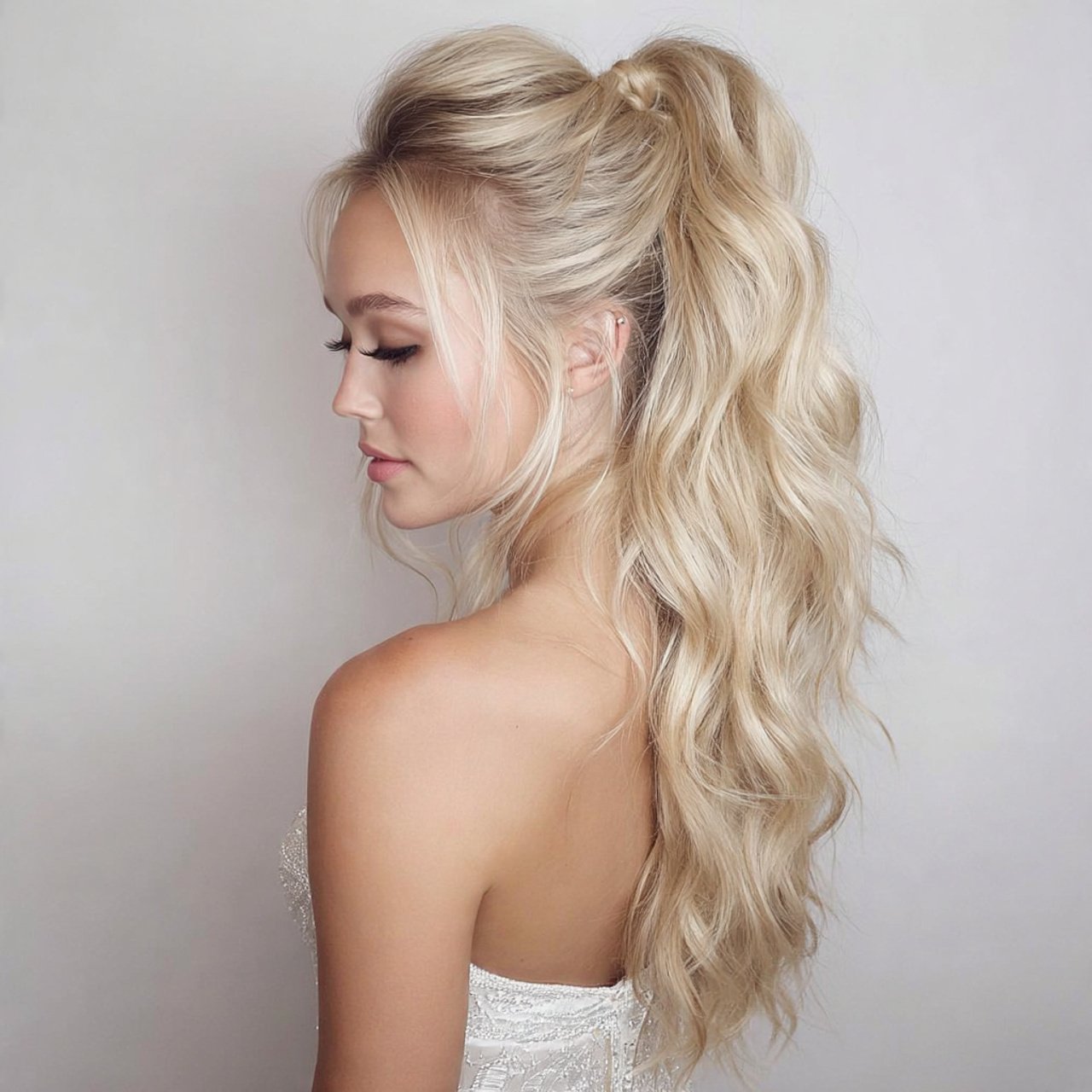 half up high pony style prom hairstyles