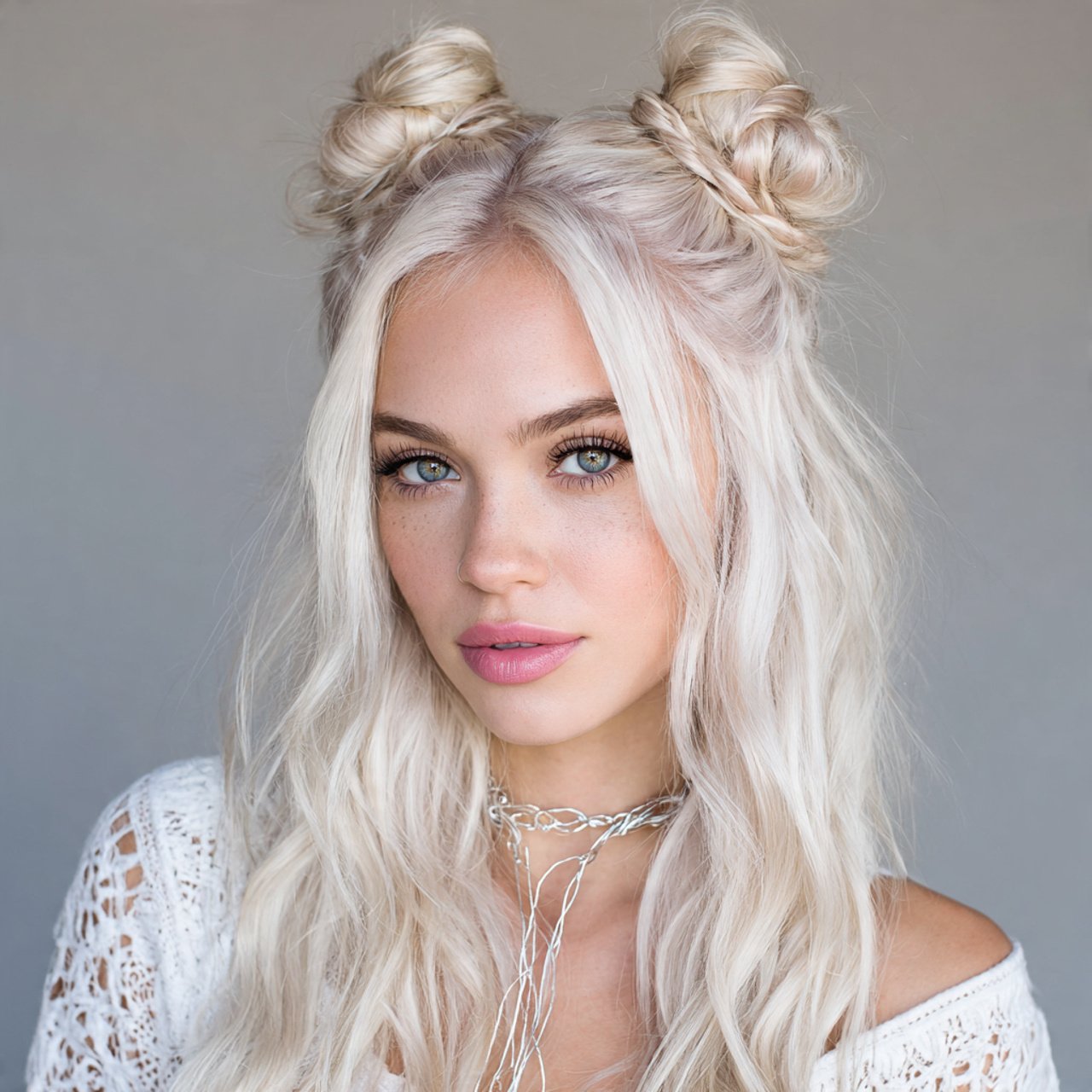 half up space buns hairstyle 1