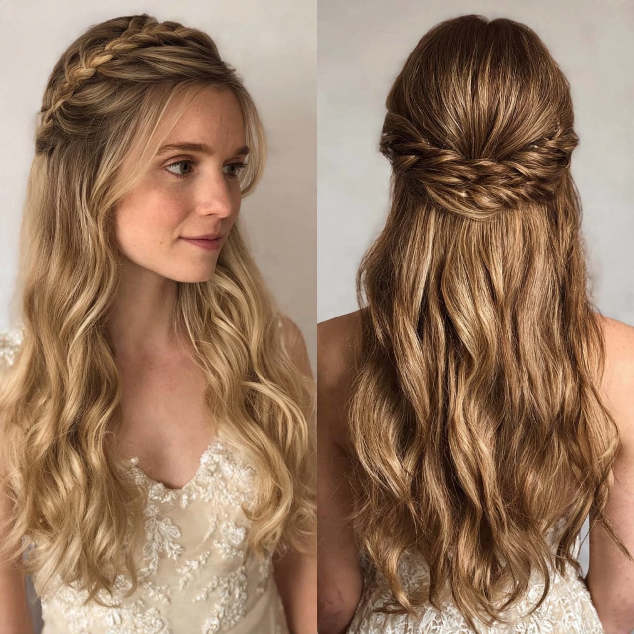 half up with curtain bangs prom hairstyles