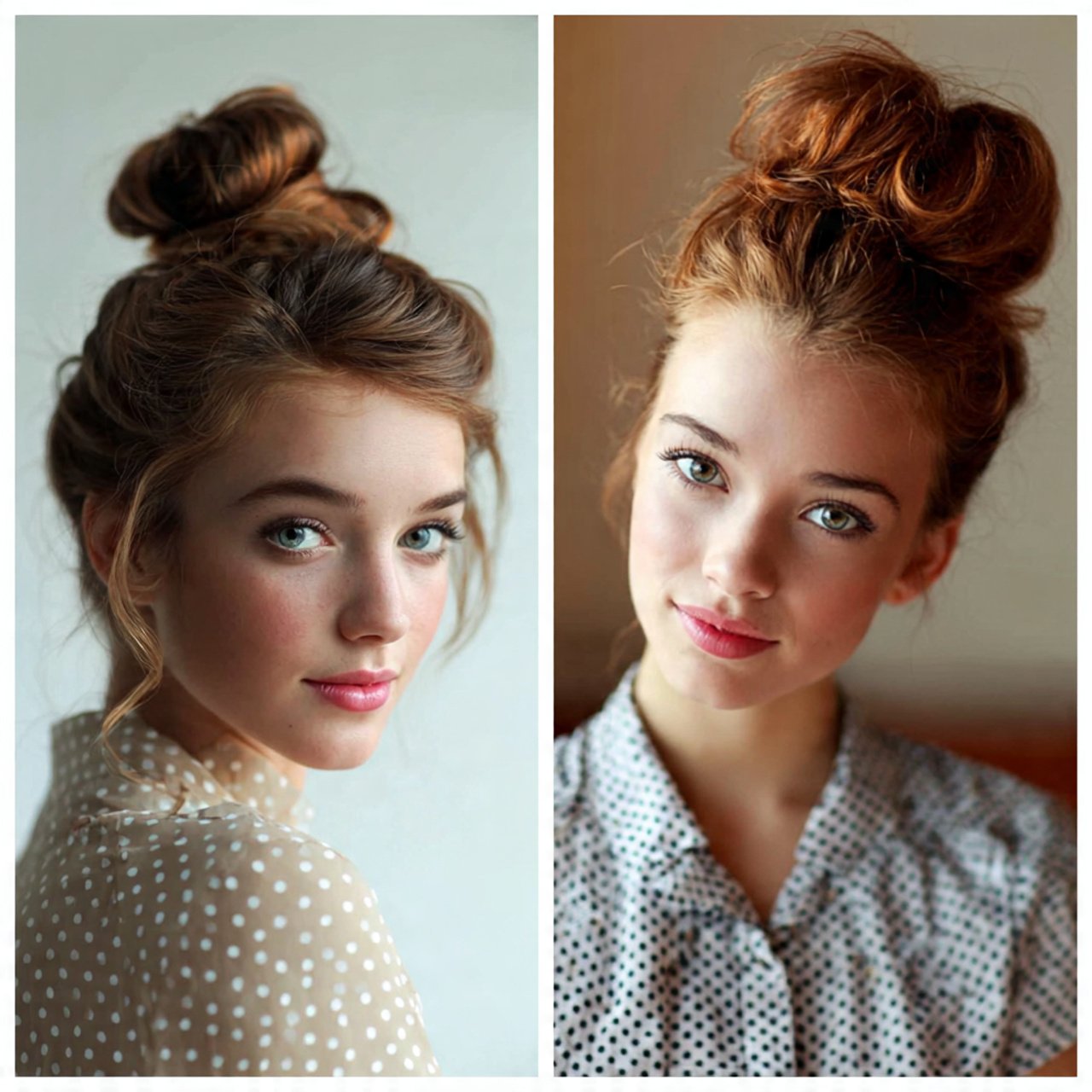 high bun cute hairstyles for school