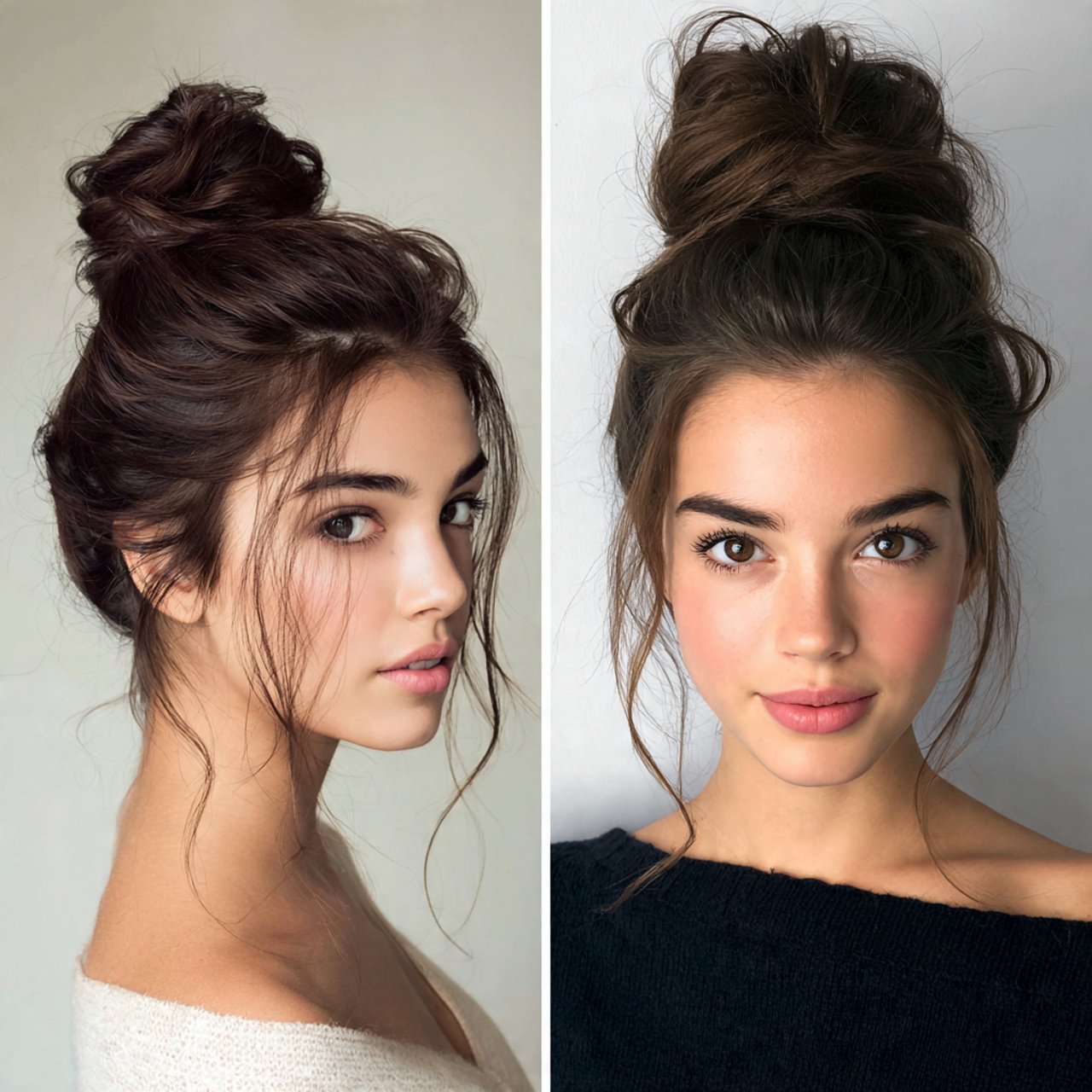 high bun easy hairstyles for school