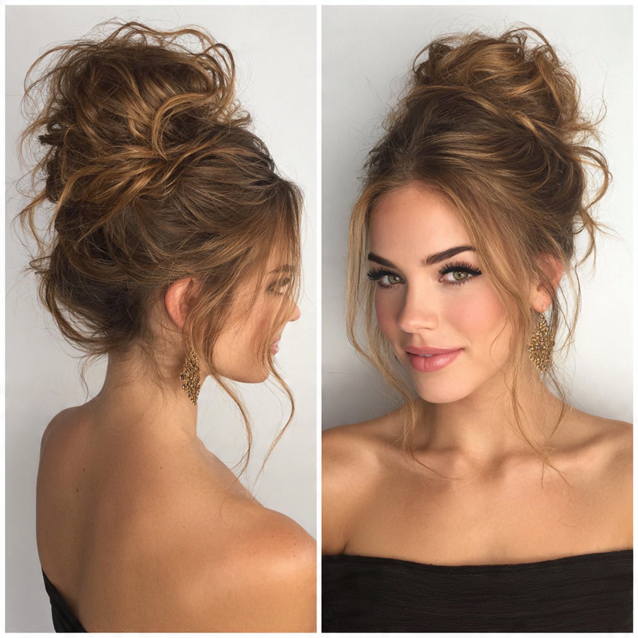 high bun with volume for hairstyles prom