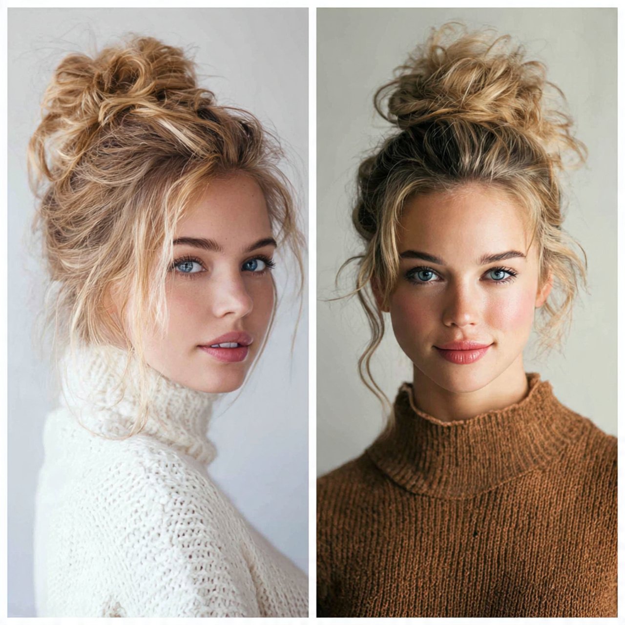 high messy bun hairstyles