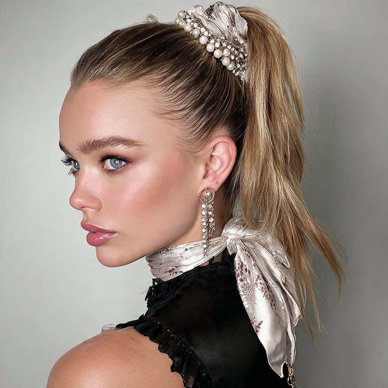 high ponytail hairstyles with accessories 1