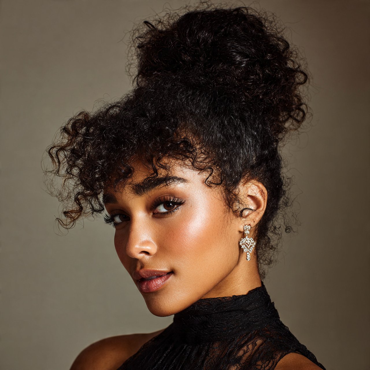 high puff hairstyles for curly hair natural