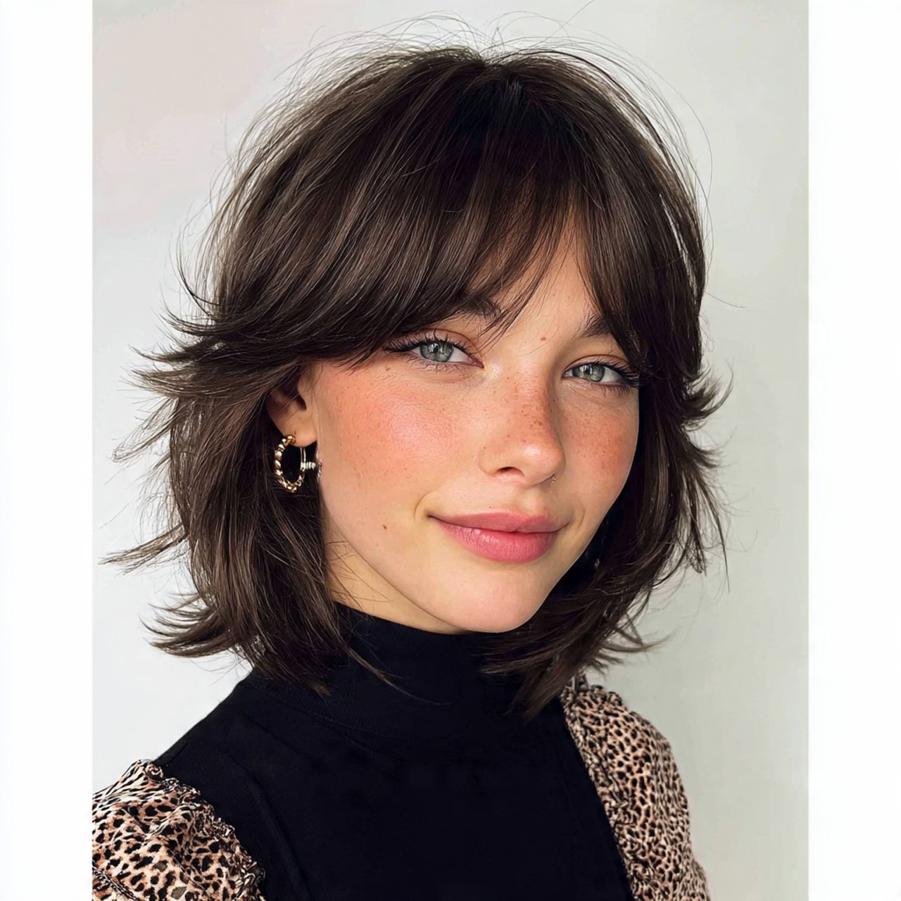 layered short hair with curtain bangs hairstyle