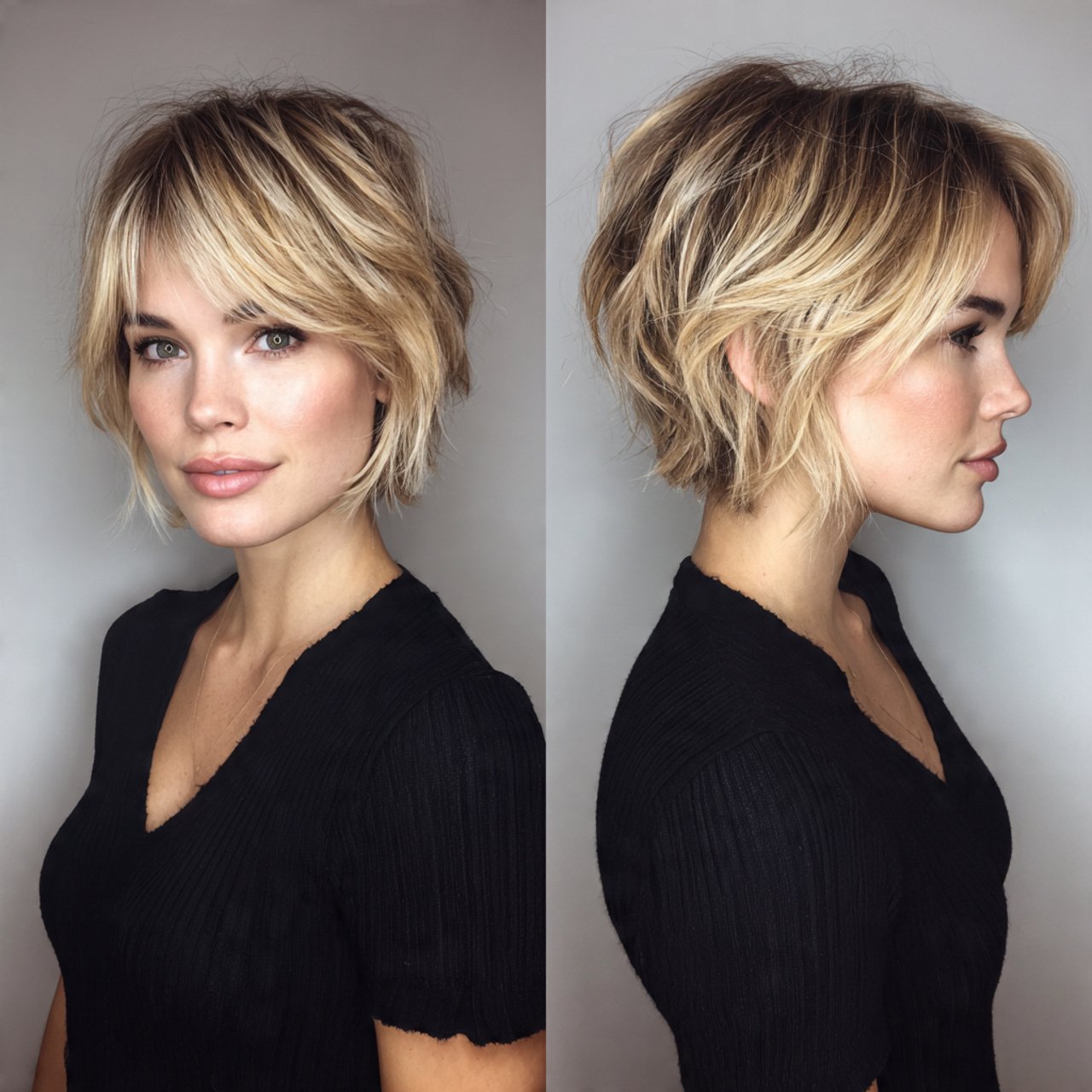 layered short haircut
