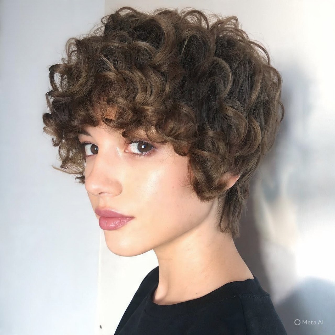 layered wolf cut hairstyle with curly cacheado