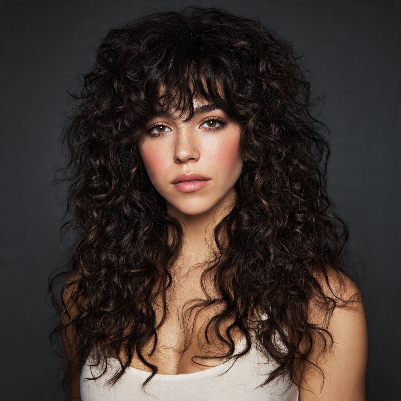 long curly wolf cut hairstyle voluminous layers fa 1