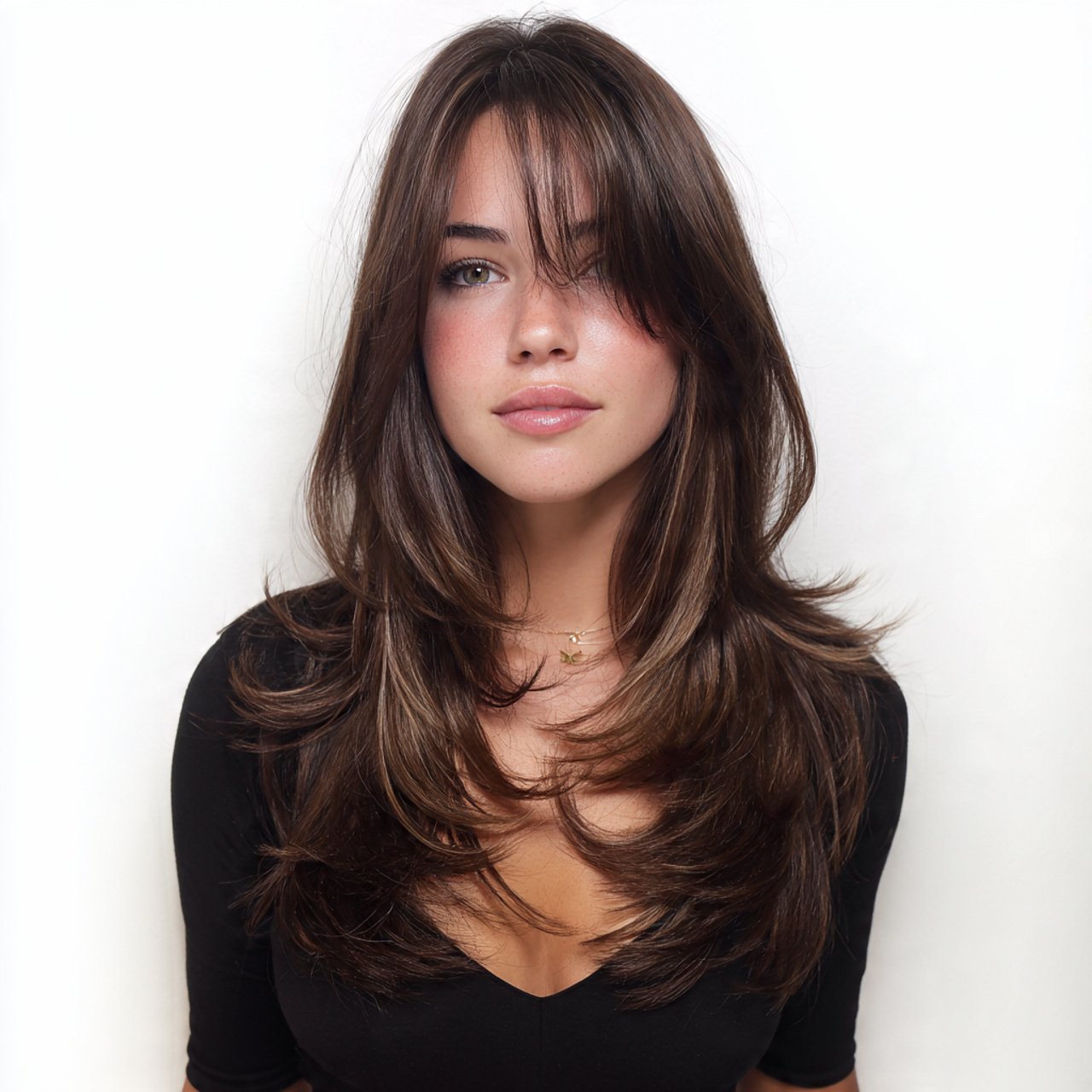 long wolf cut with face framing layers hairstyle 1