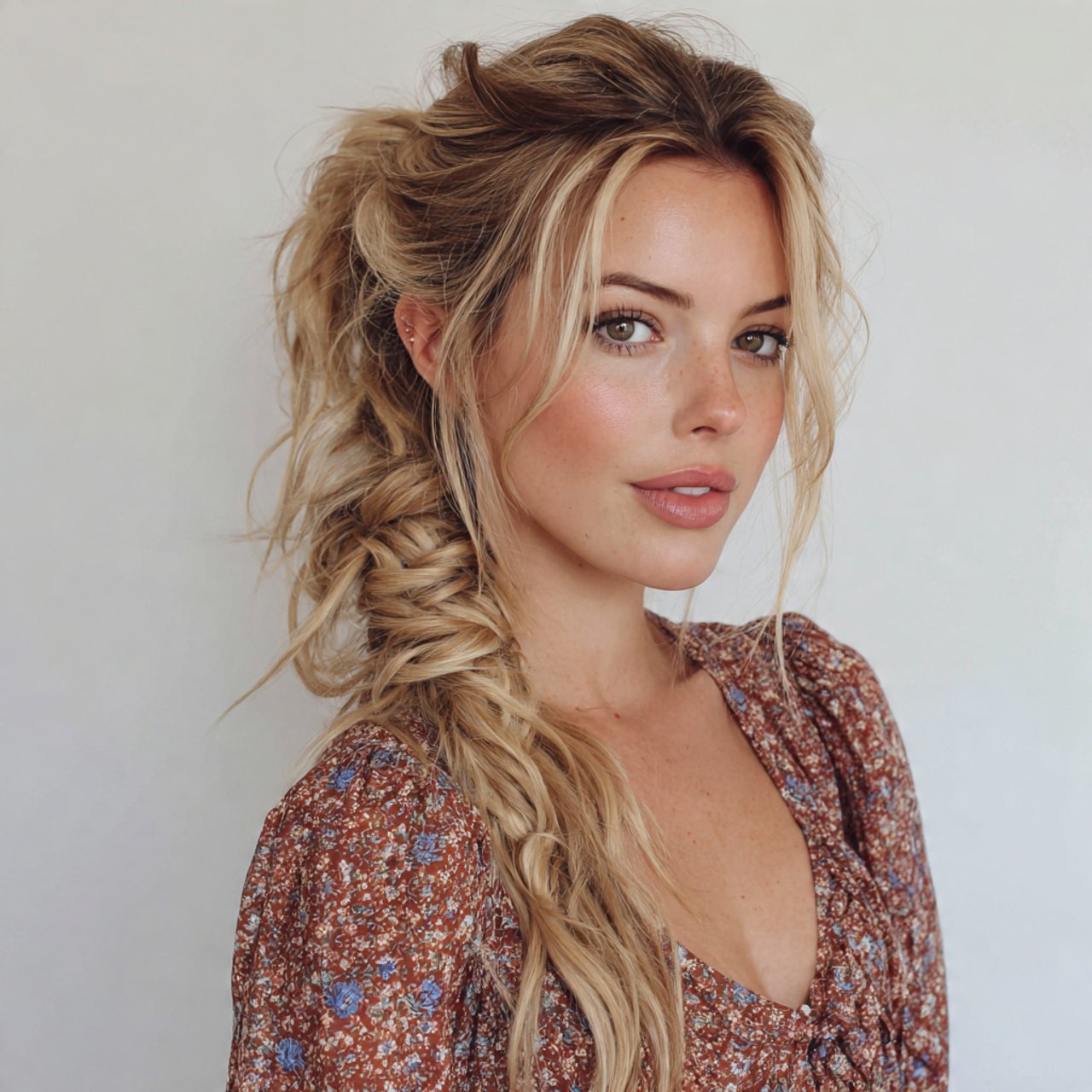 loose boho braided ponytail hairstyles