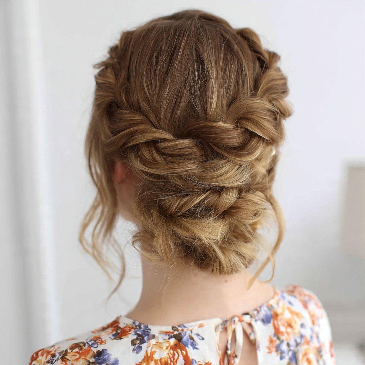 loose braided crown easy prom hairstyle