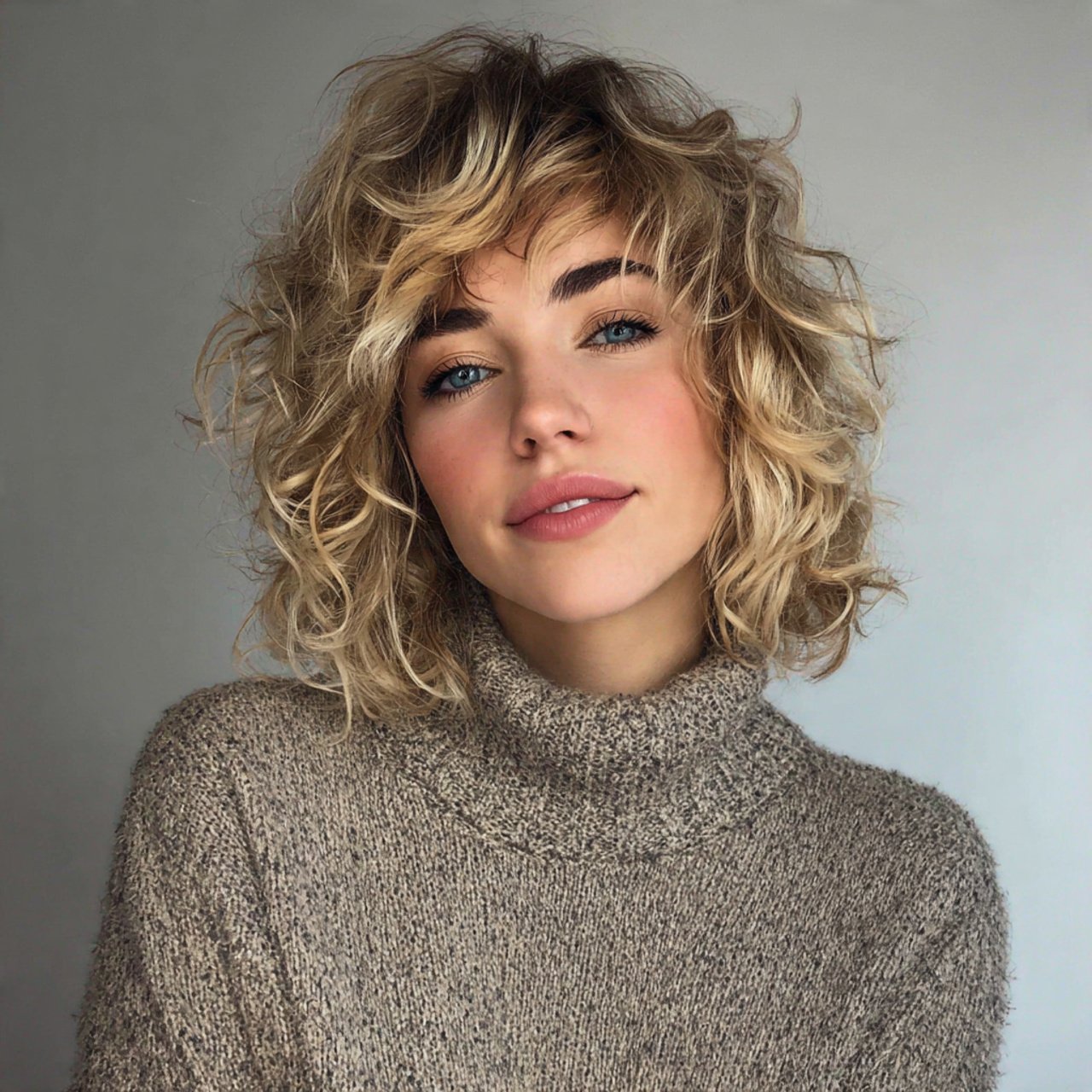 loose curly bob hairstyle