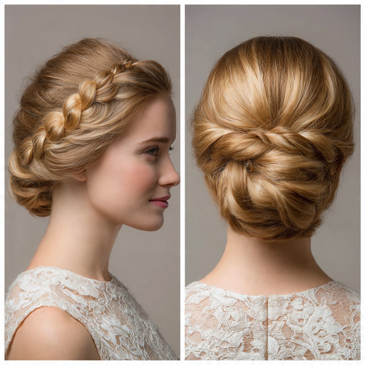 low braided bun for hairstyles prom