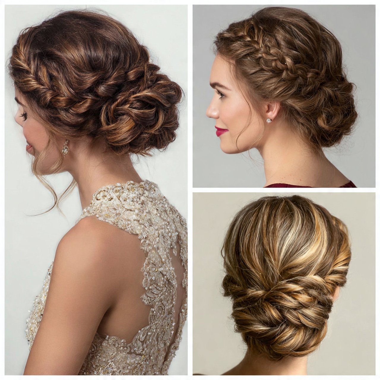 low braided bun hairstyles