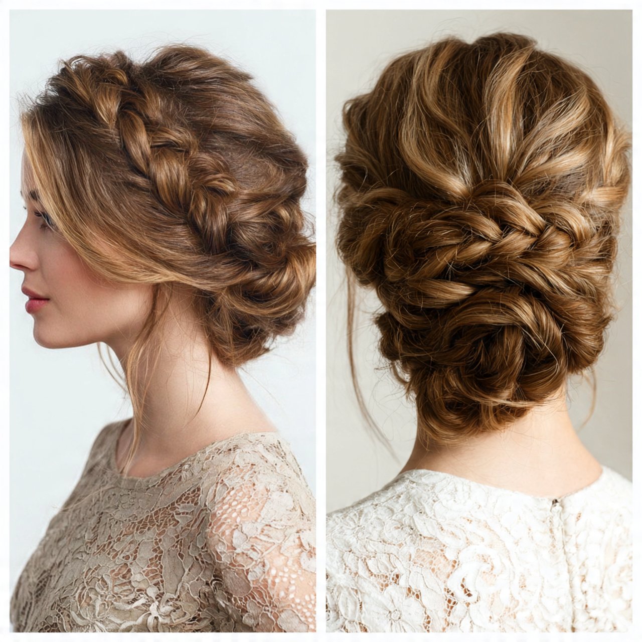 low braided bun prom hairstyles for medium hair le