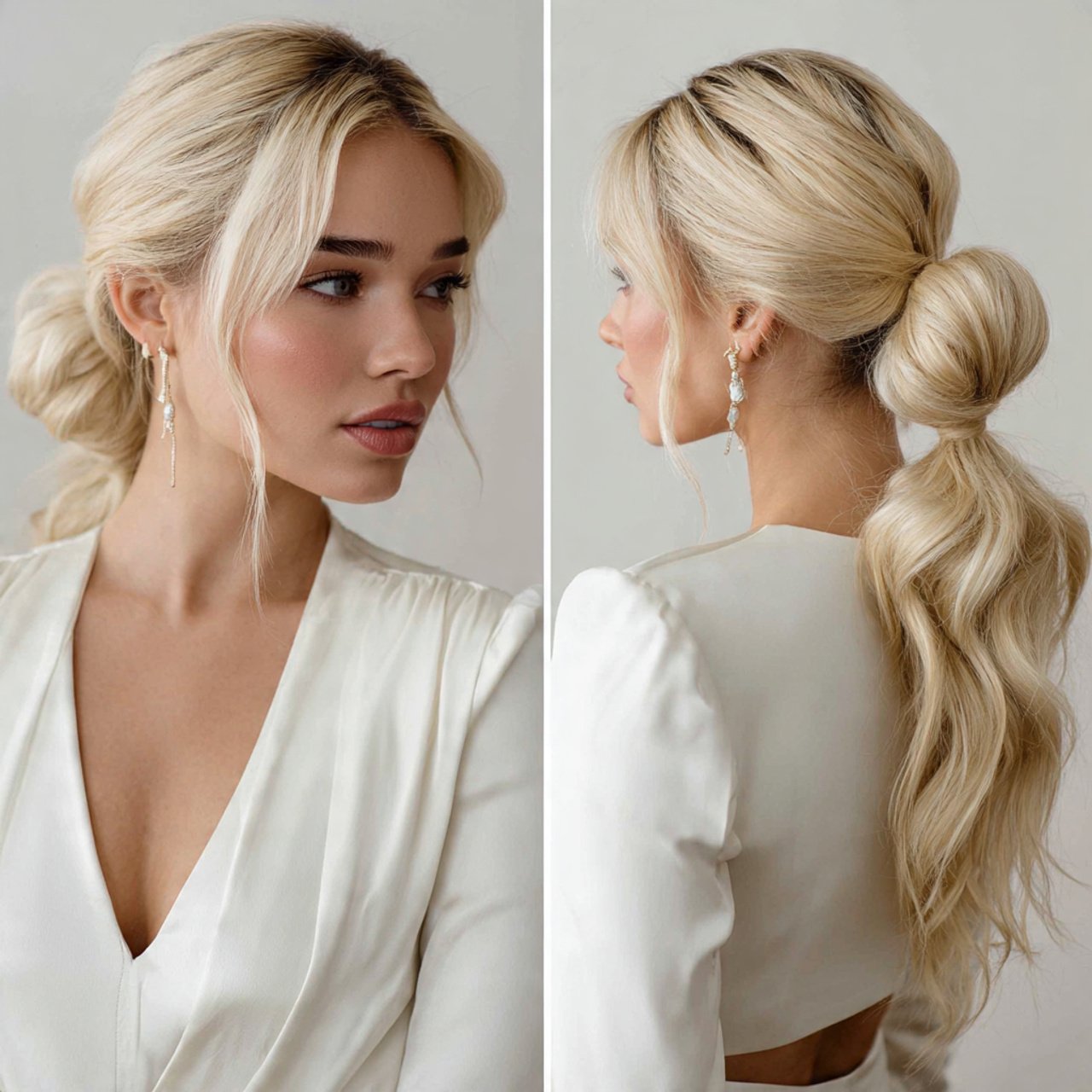 low bubble ponytail hairstyles