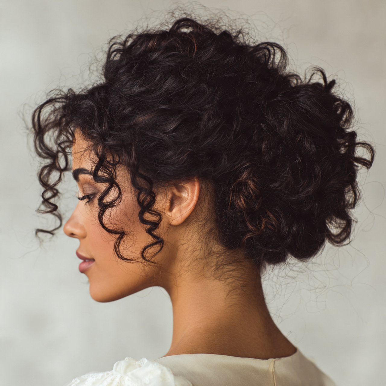 low curly bun hairstyles elegant updo with natural