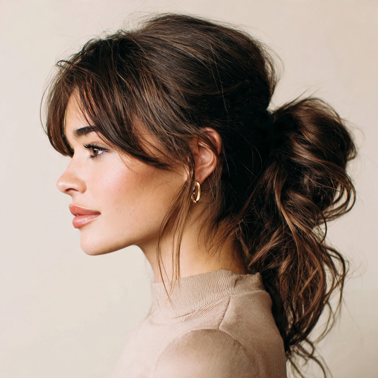 low loose ponytail easy prom hairstyle