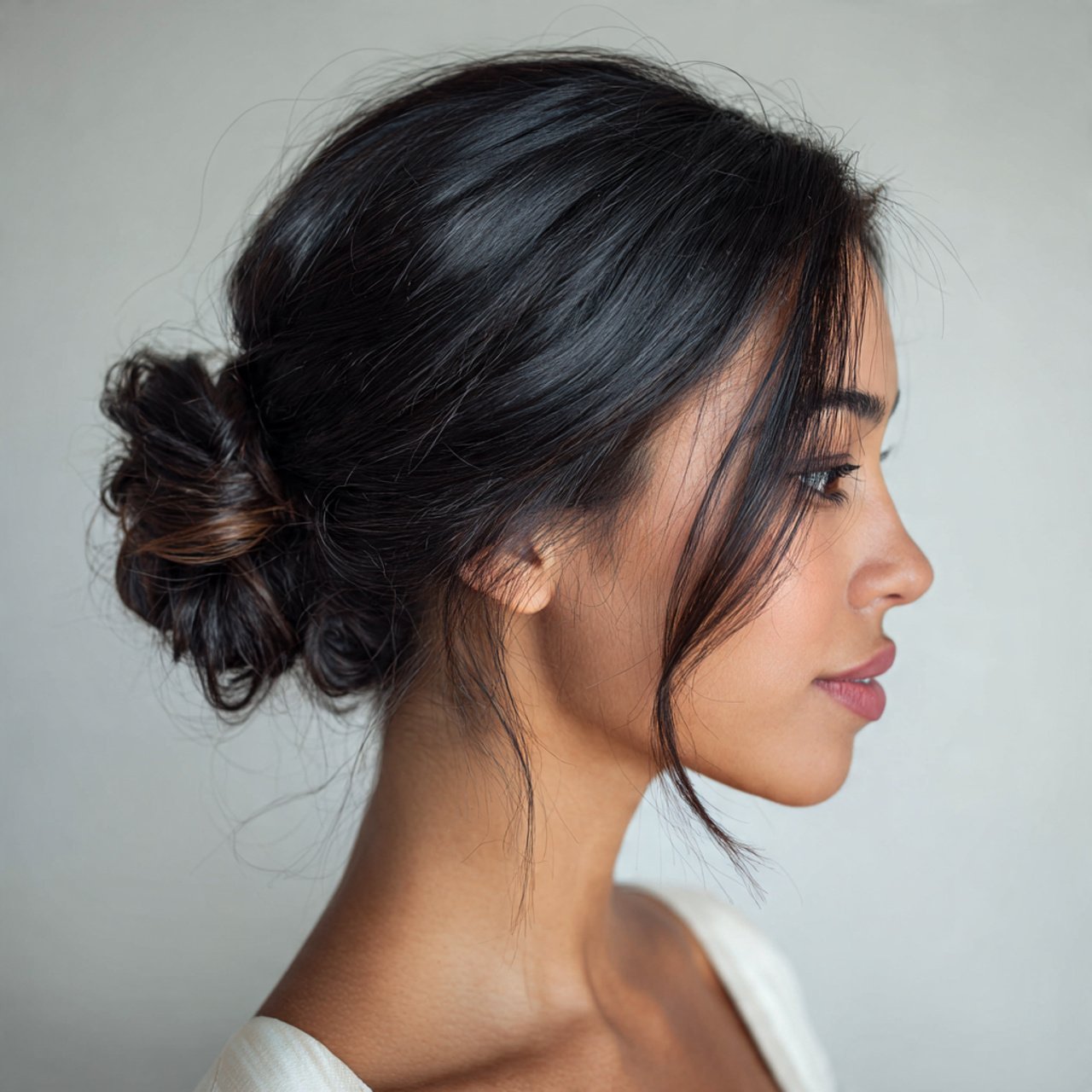 low mini bun hairstyles for short hair neat and st