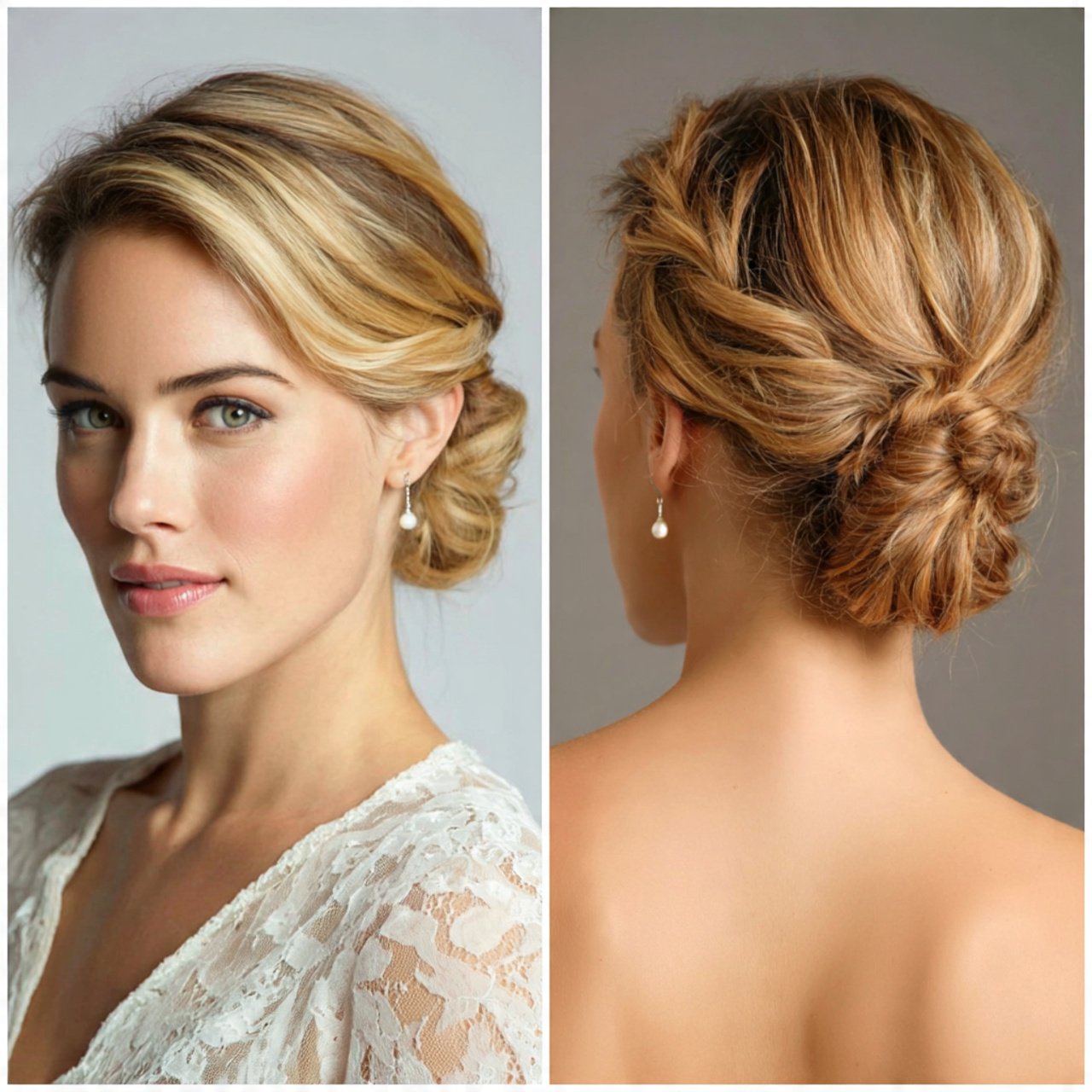 low mini bun hairstyles for short hair