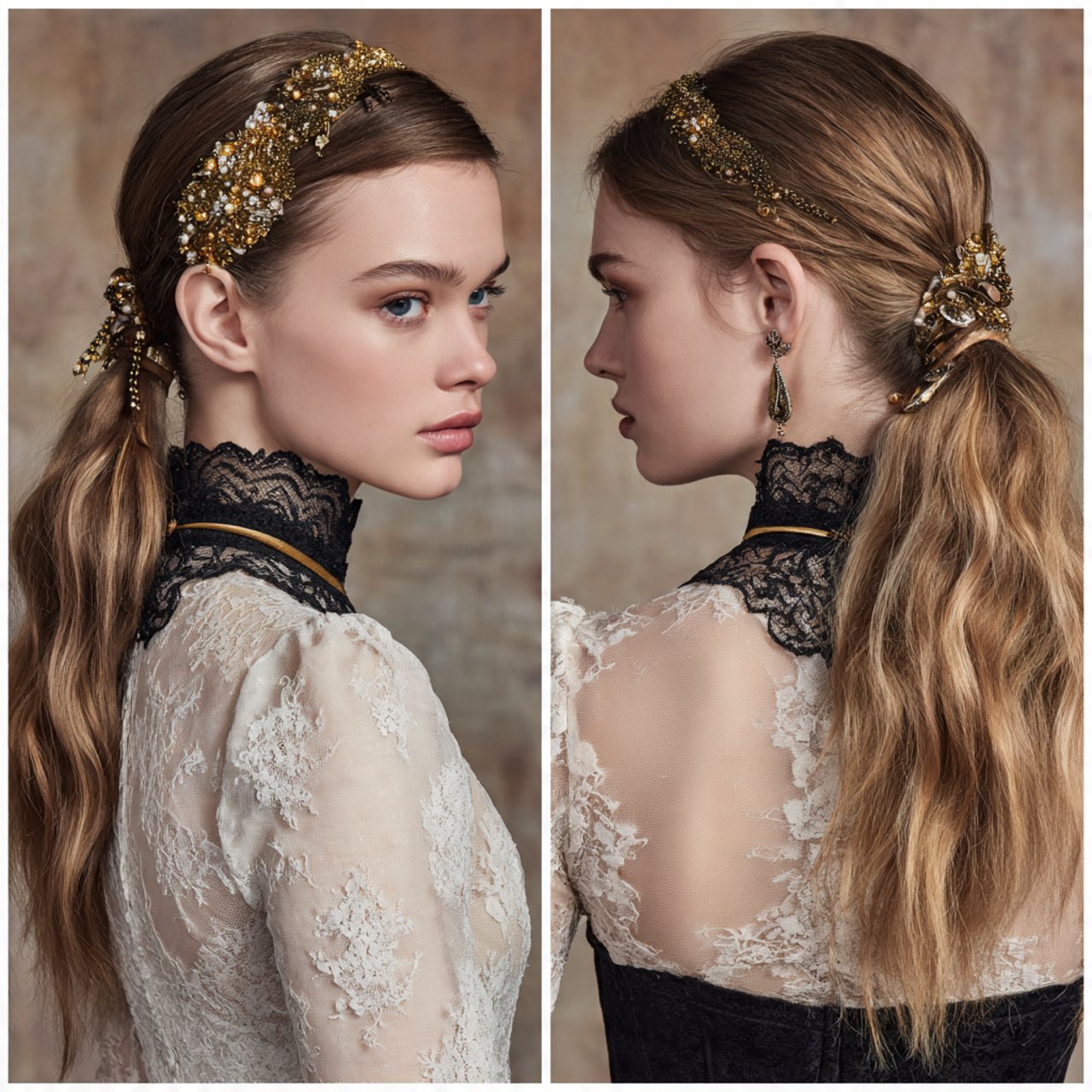 low ponytail hairstyles with hair accessories show