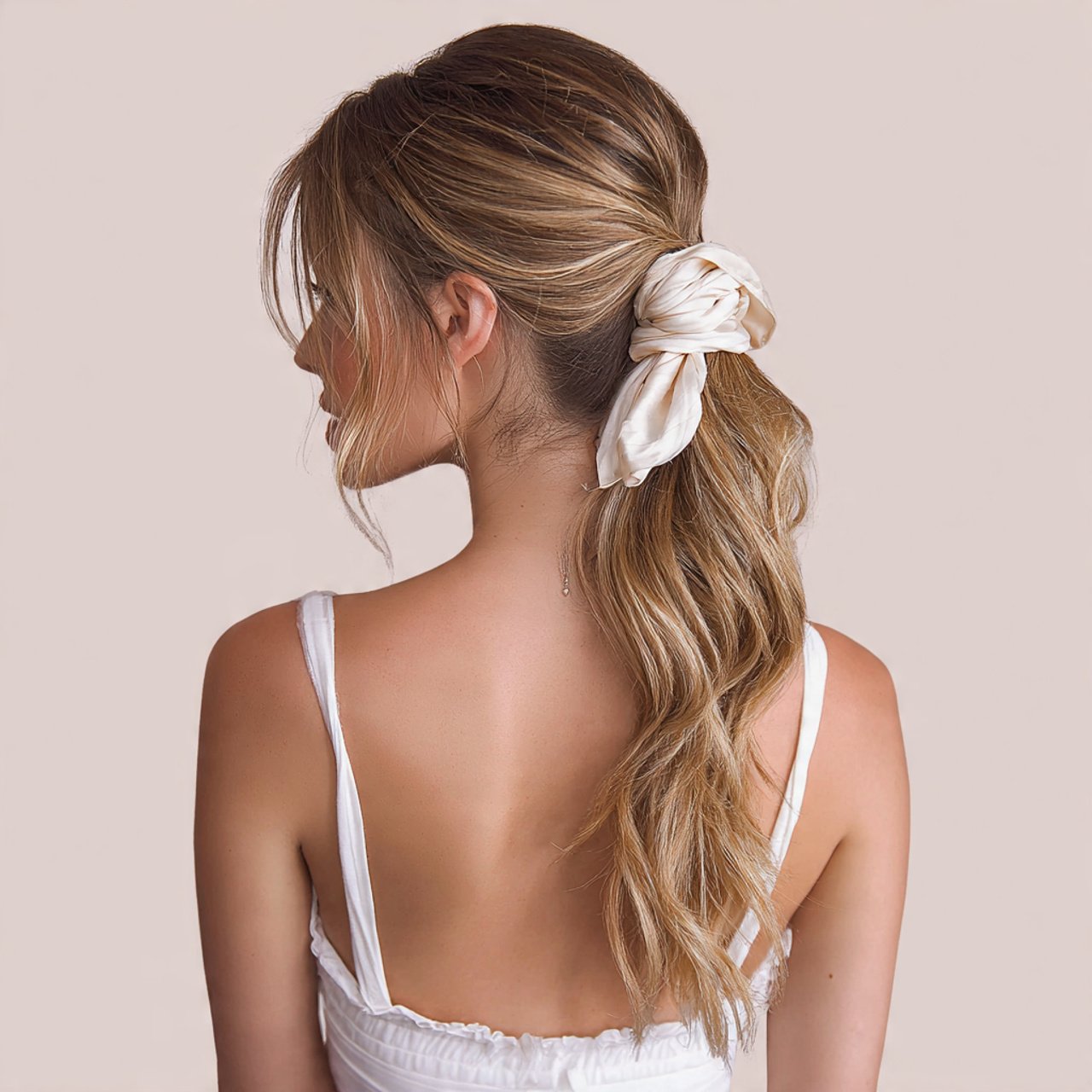 low ponytail hairstyles with hair wrap