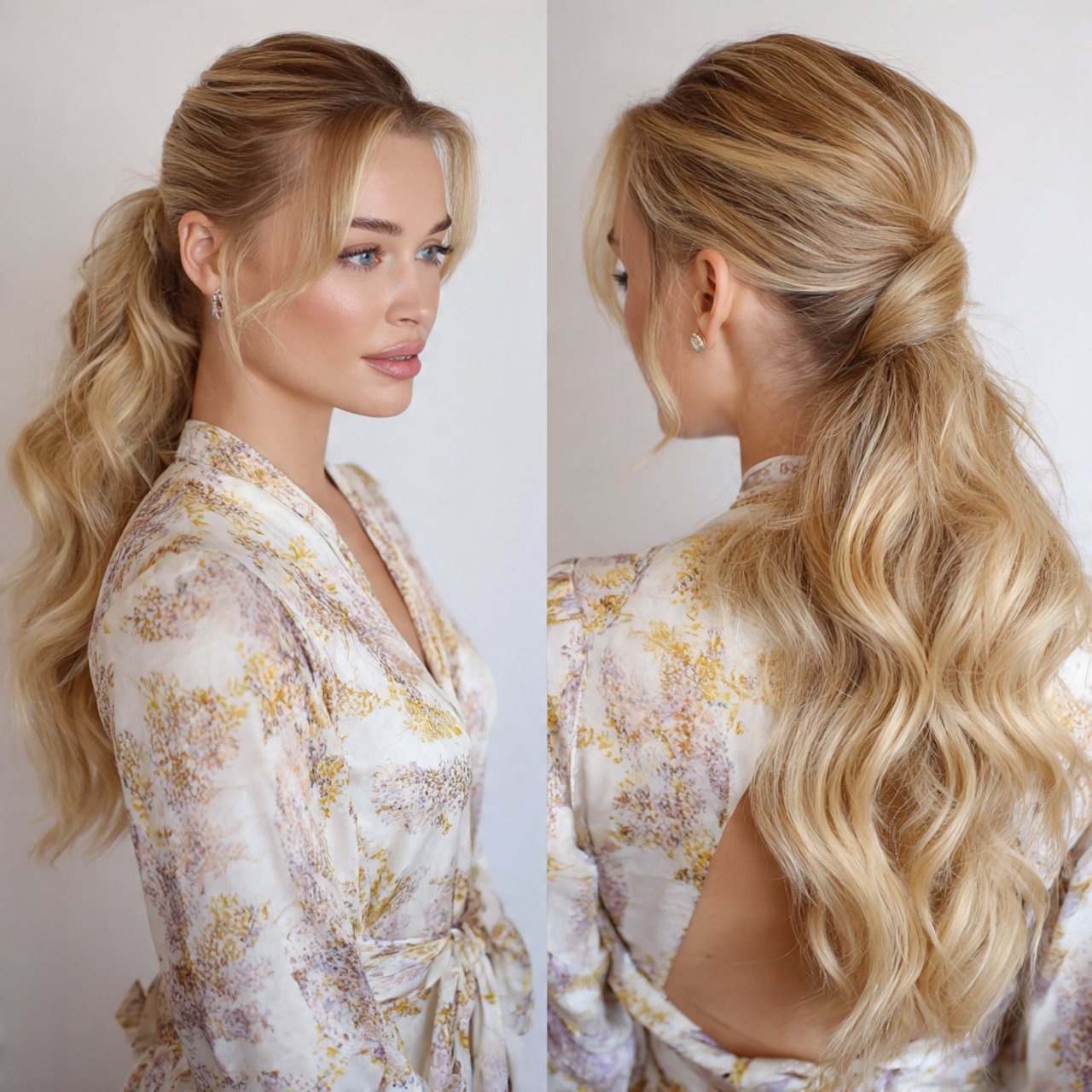 low ponytail hairstyles with loose waves