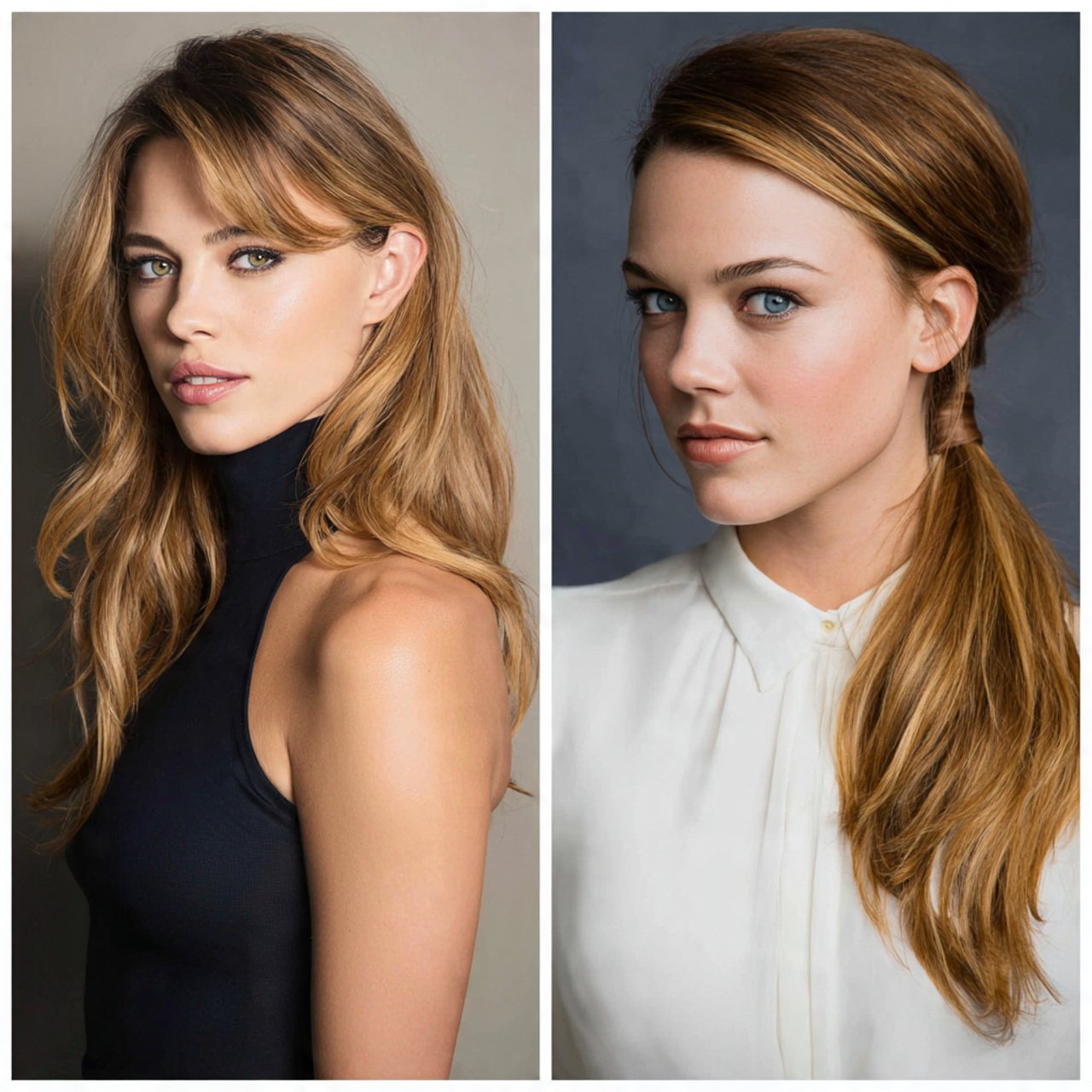 low ponytail hairstyles with side part