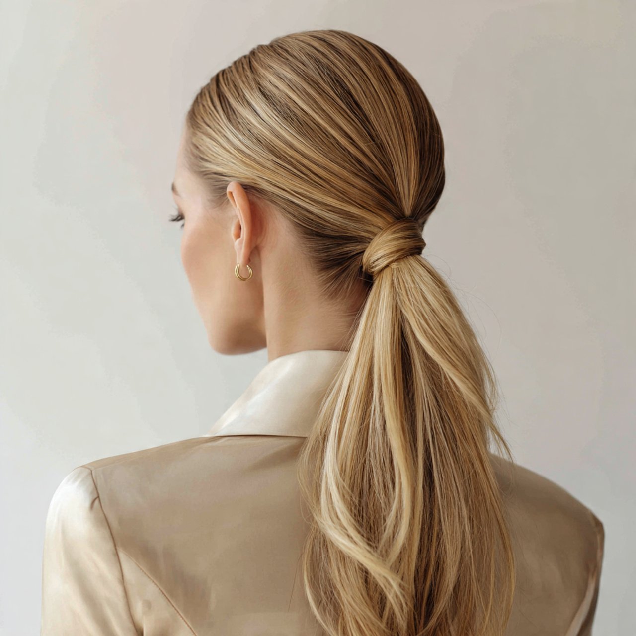 low sleek ponytail hairstyles