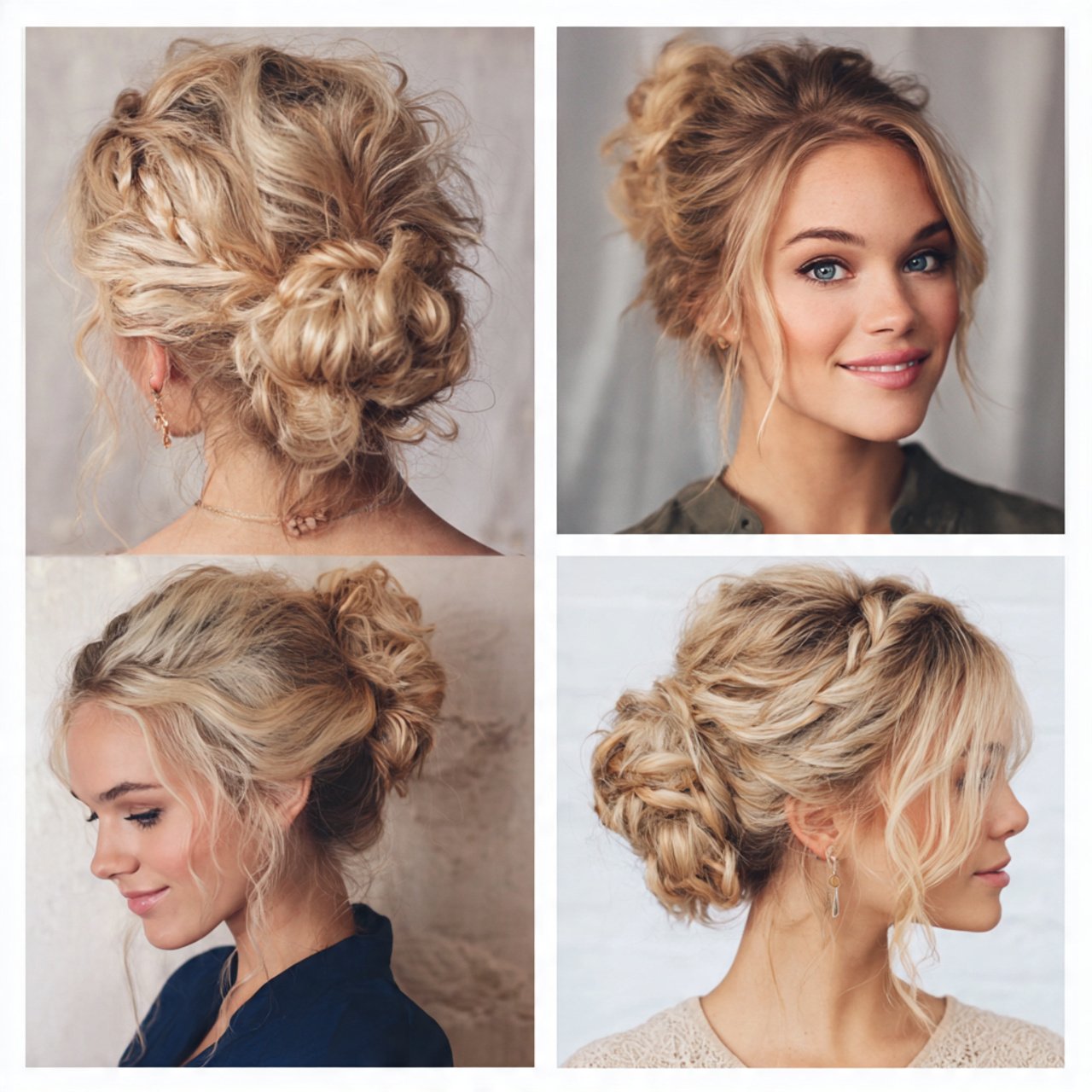 messy bun hairstyles 1