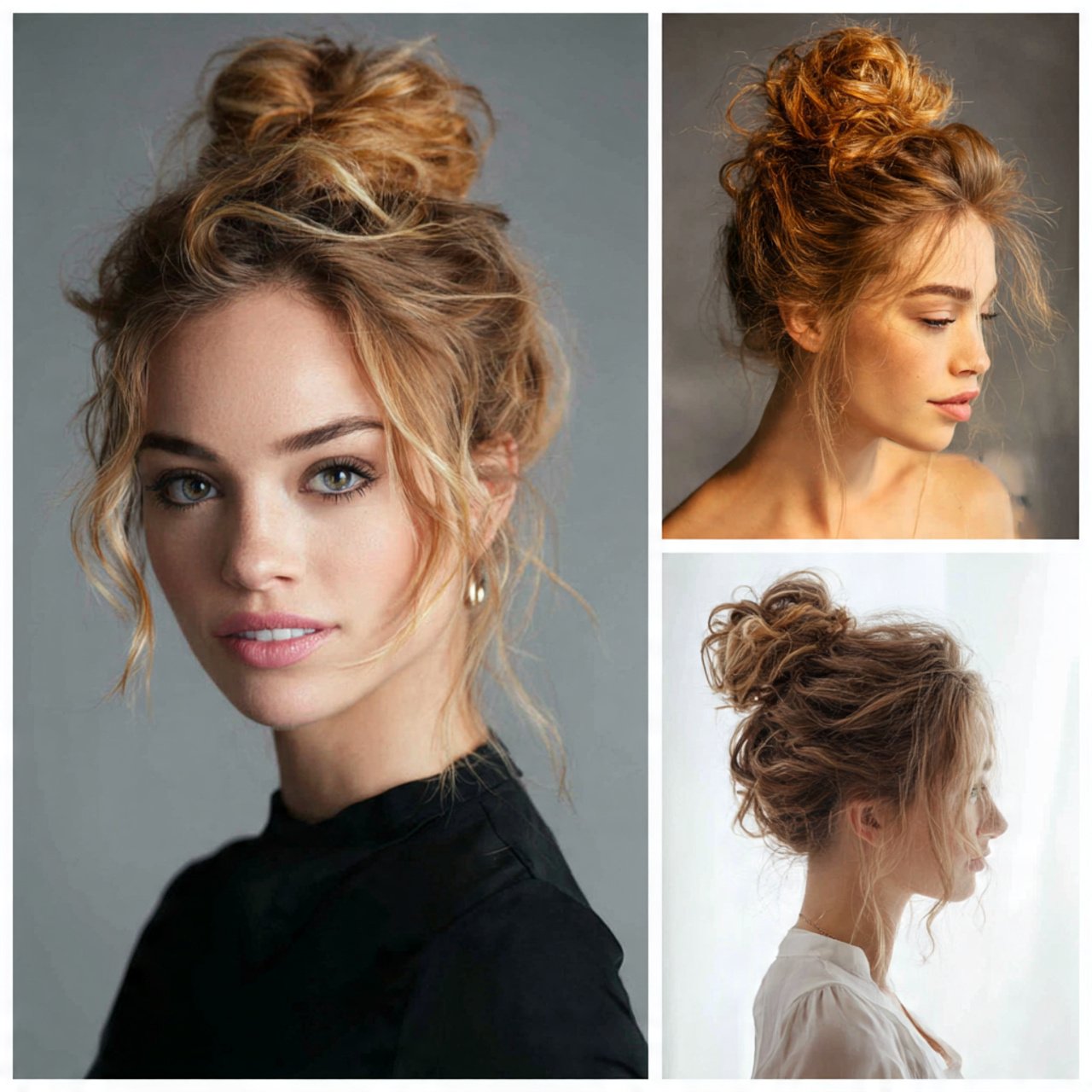 messy bun school hairstyles