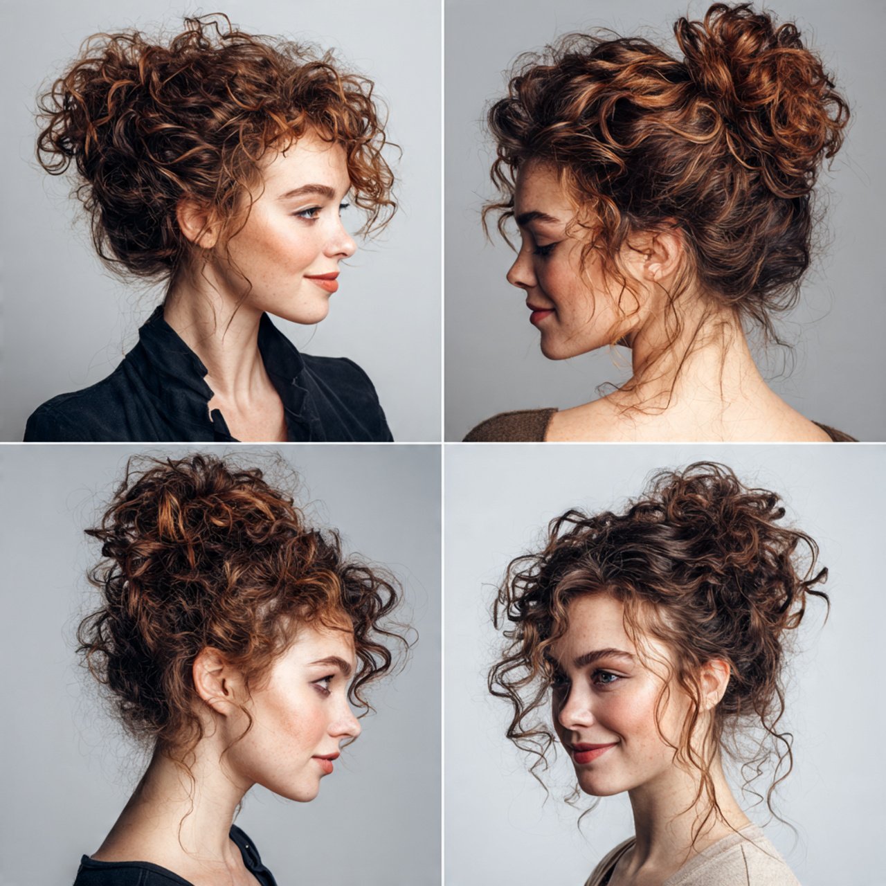 messy curly bun hairstyles for short curly hair mu