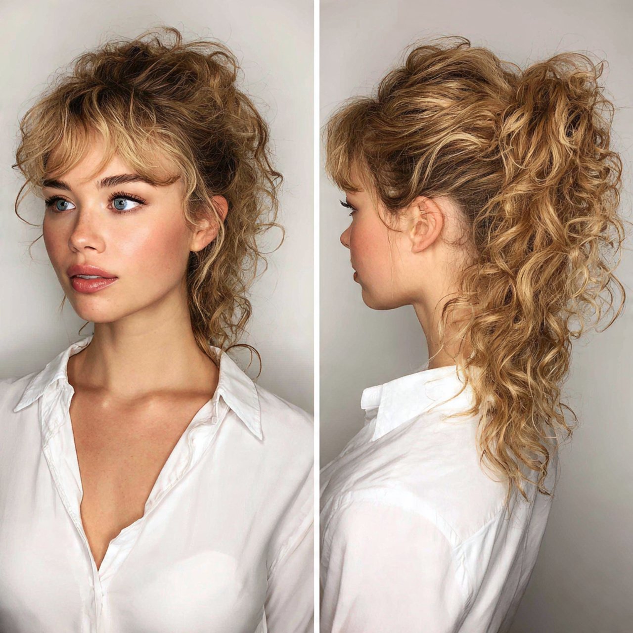 messy curly ponytail hairstyles