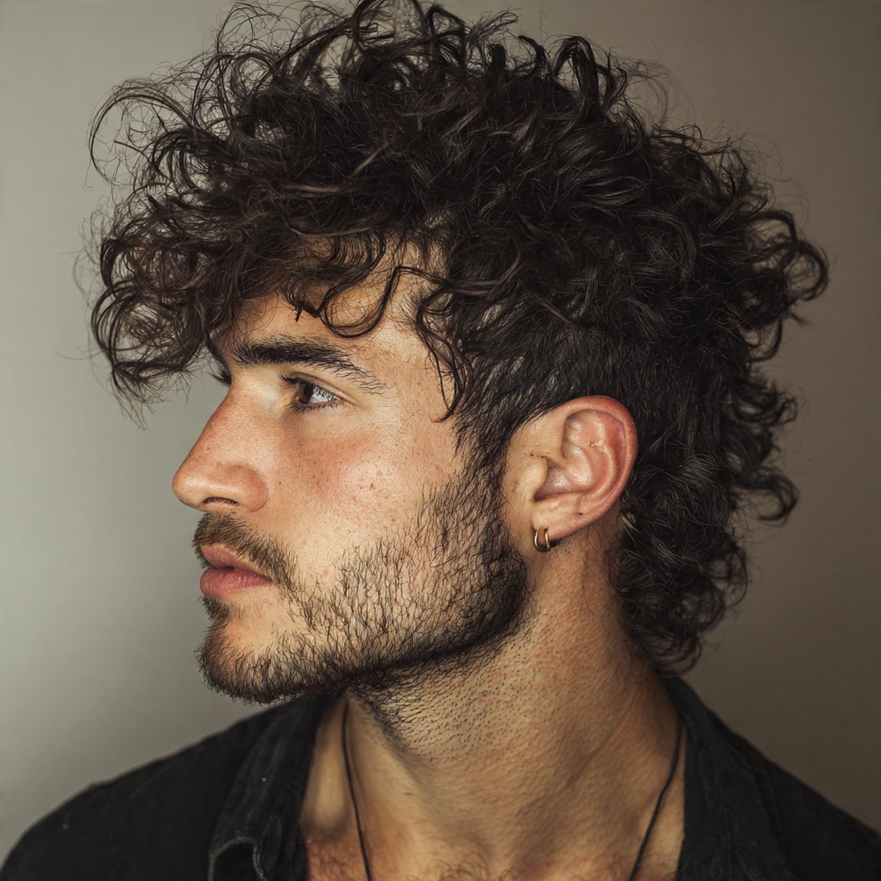 messy curly wolf cut hairstyle