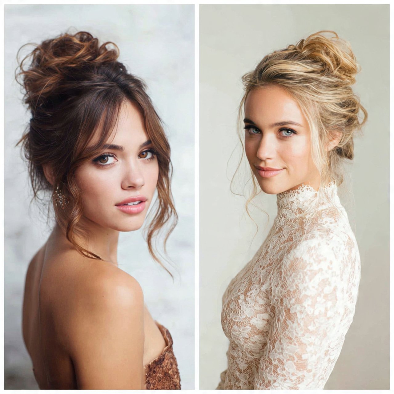 messy half up bun prom hairstyles