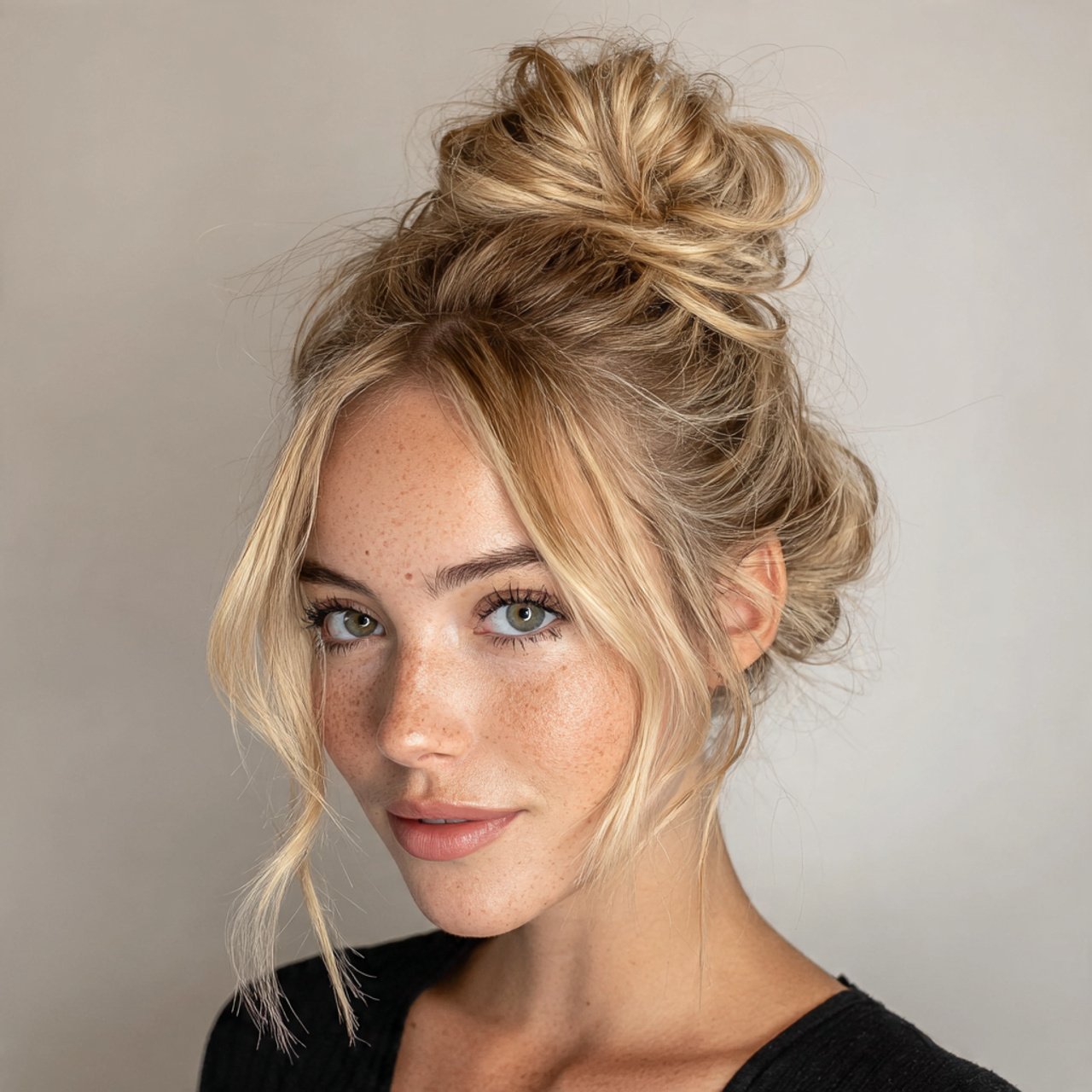 messy high bun hairstyles