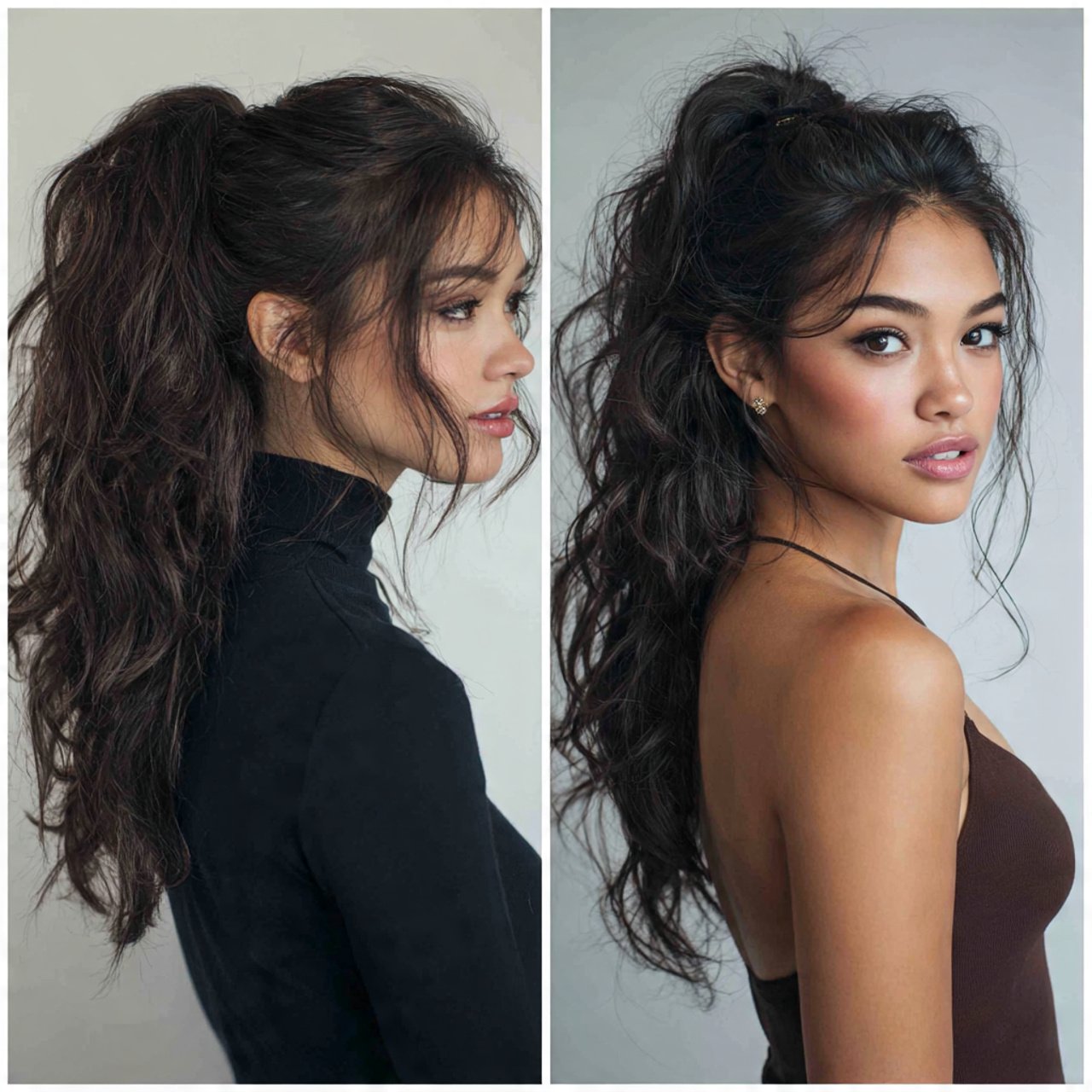 messy high ponytail hairstyles