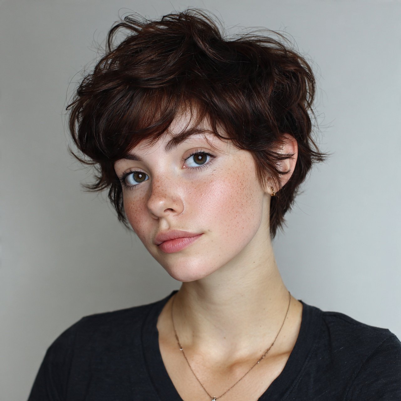 messy short hairstyle