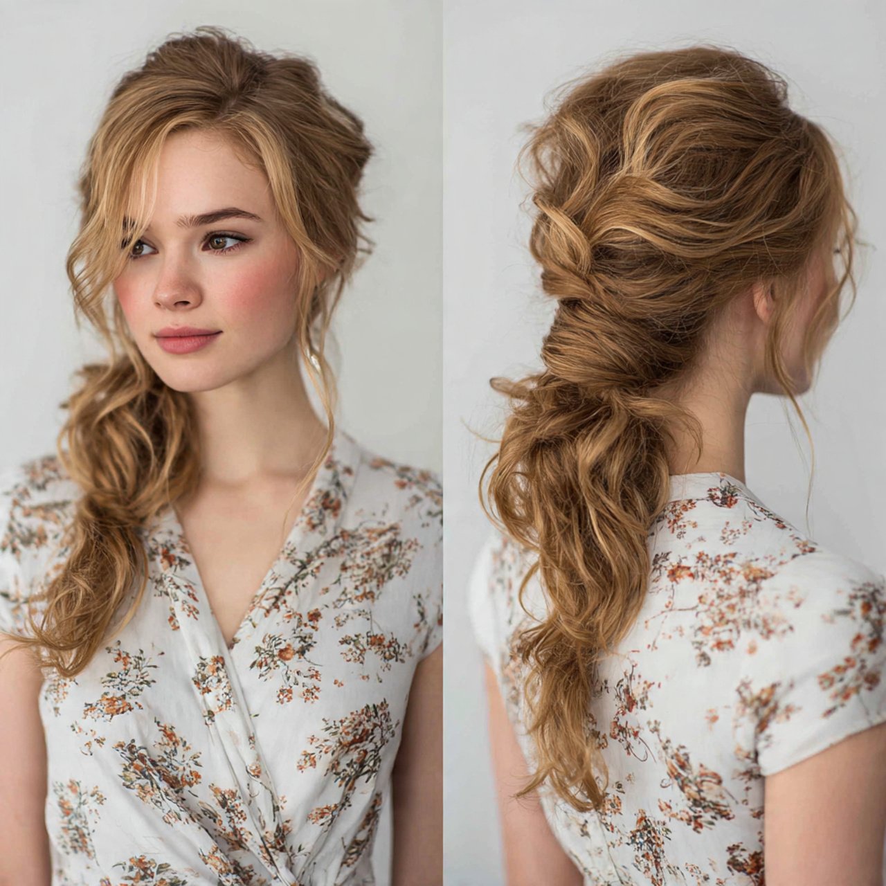 messy side ponytail hairstyles