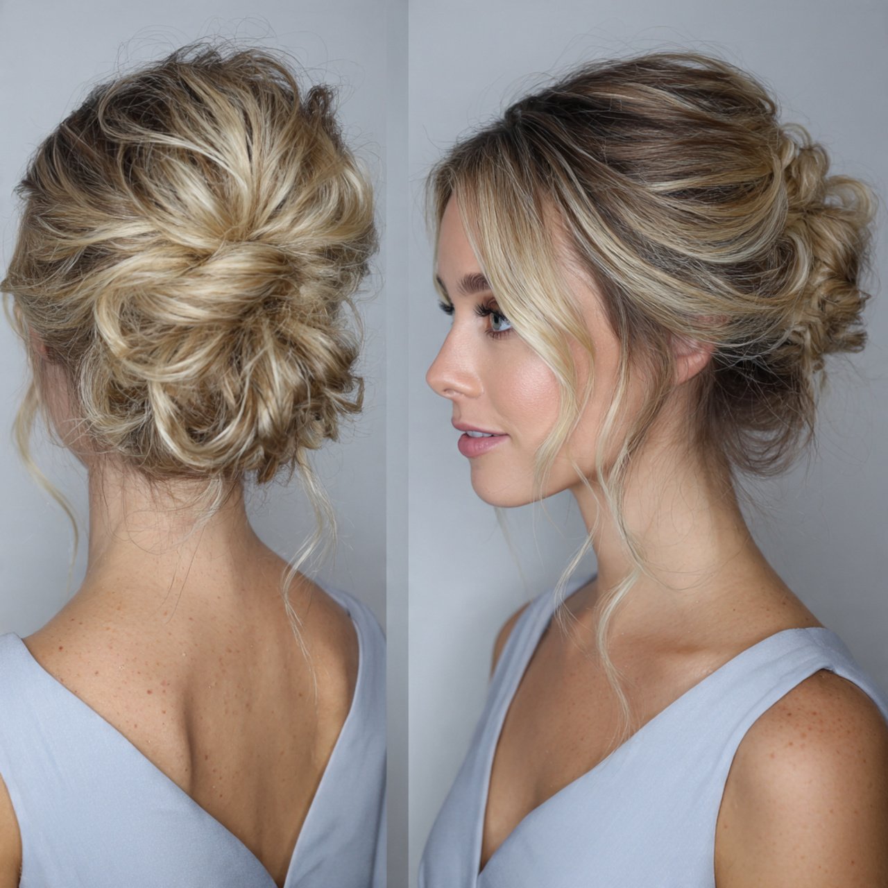 messy textured bun prom hairstyles for long hair