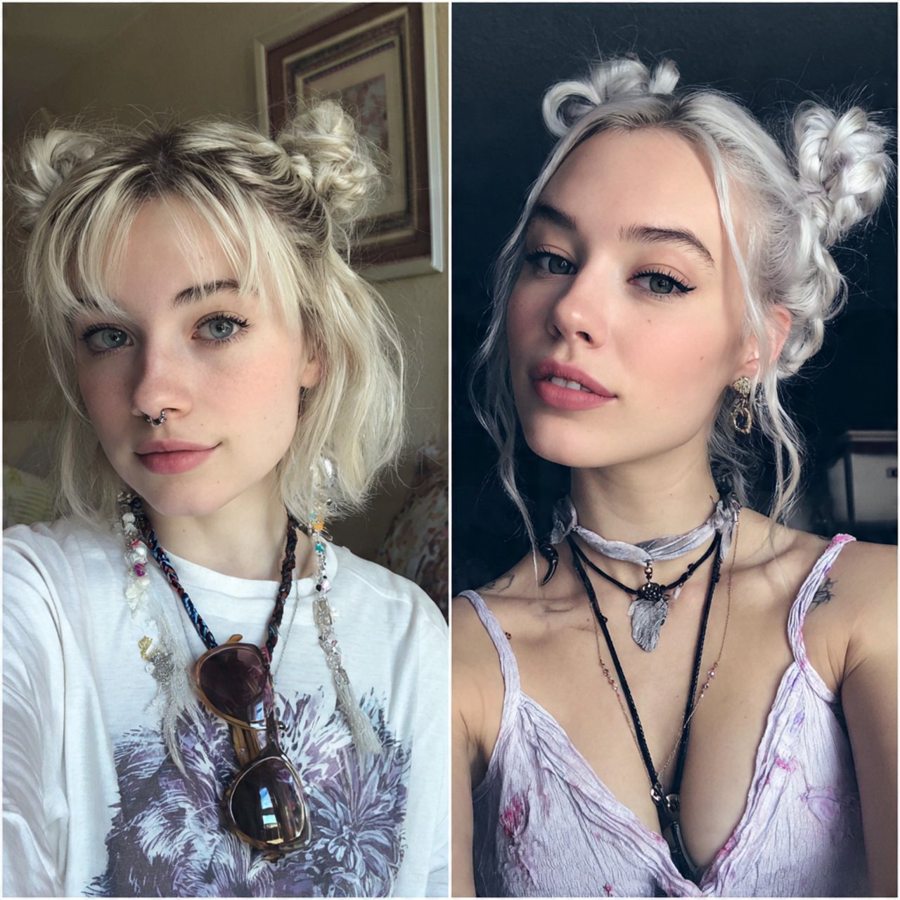 mini space buns hairstyles