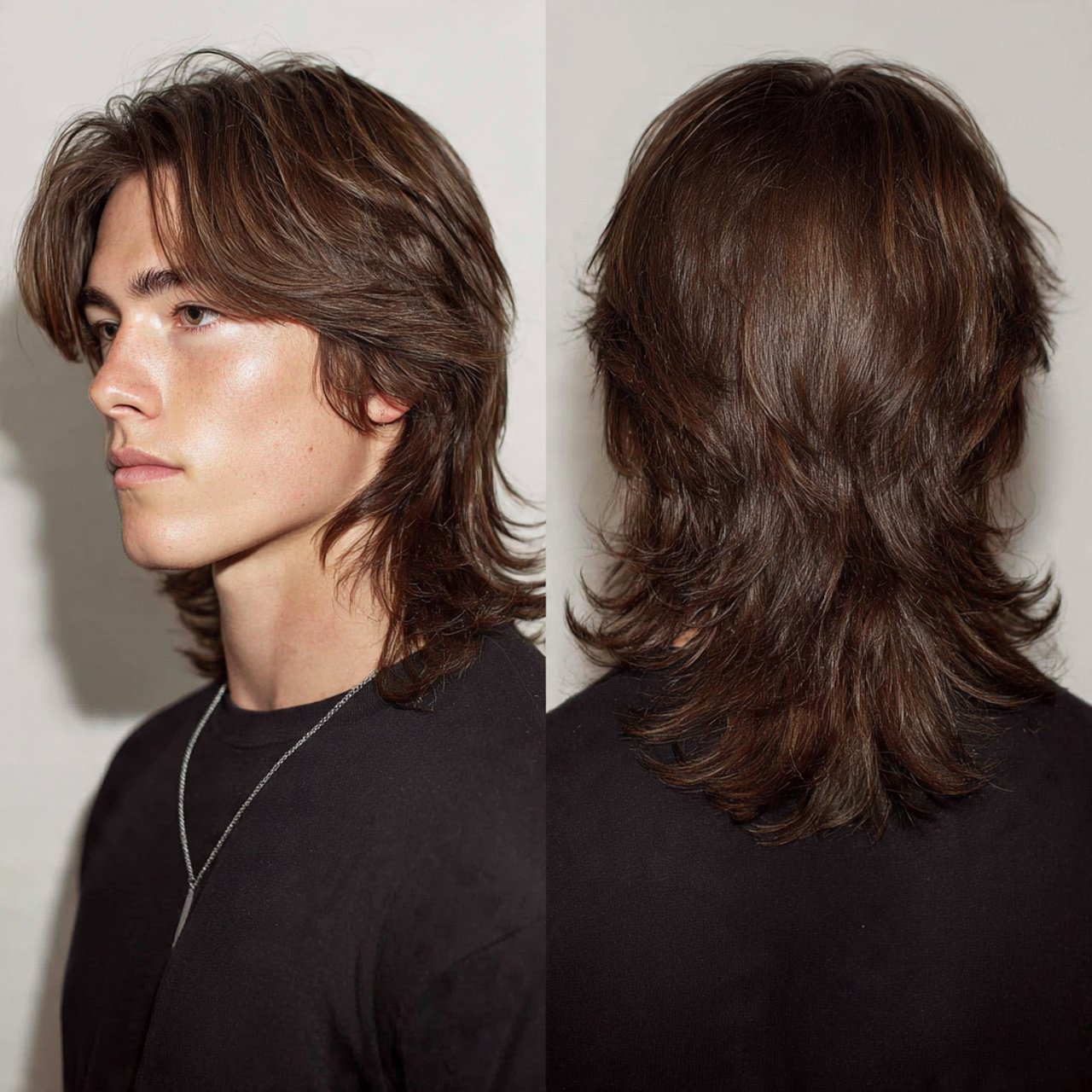 minimal wolf cut long hairstyle