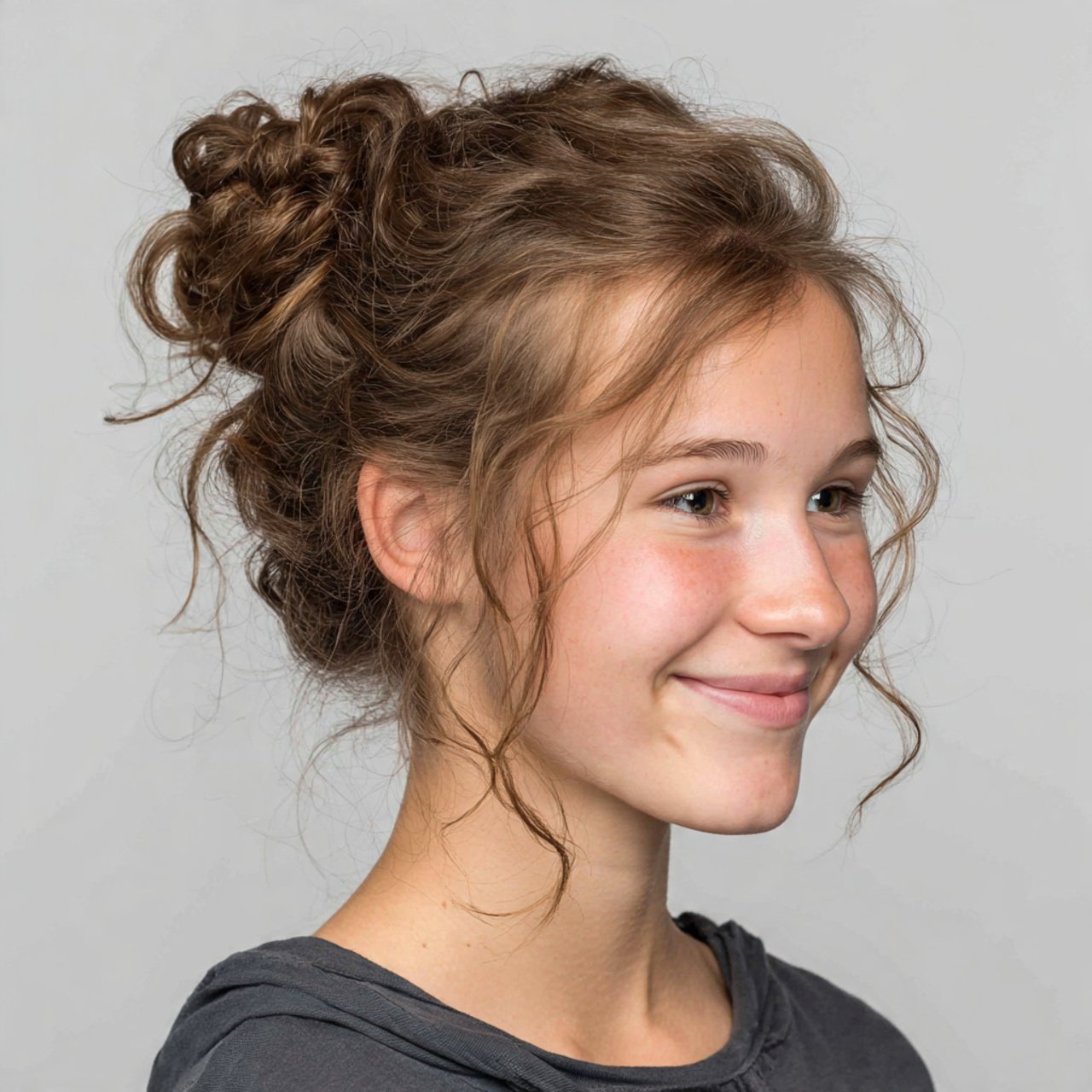 relaxed messy bun hairstyle for school easy and ca