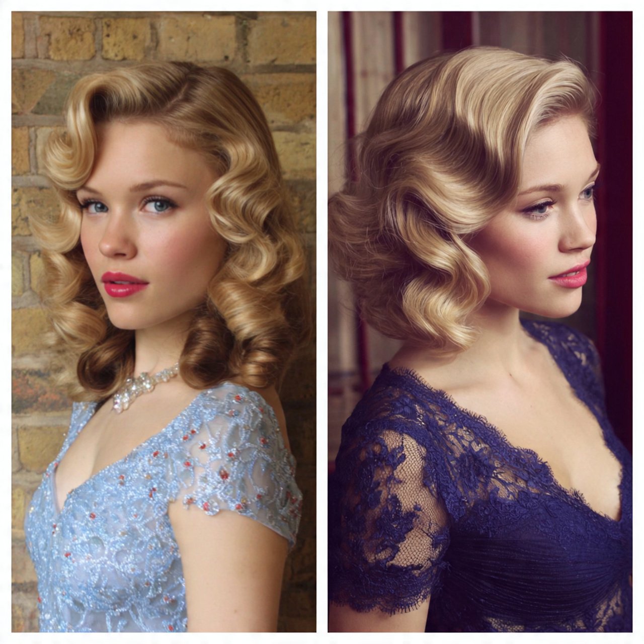 retro glam waves prom hairstyles for medium hair l