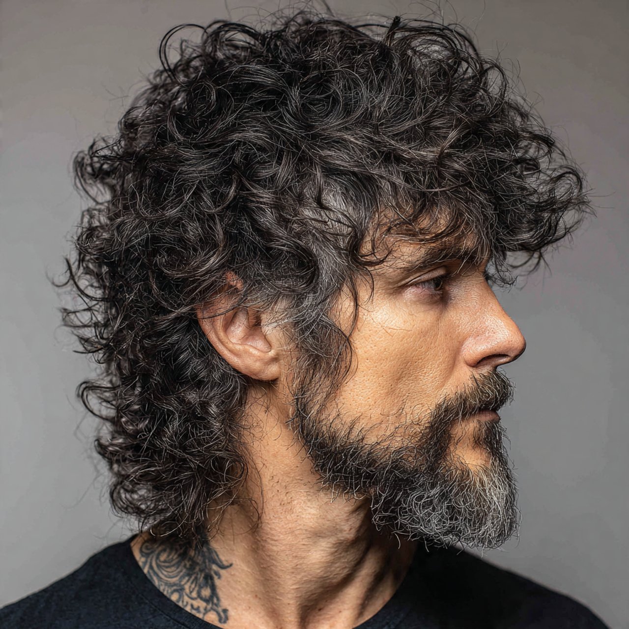 shaggy curly wolf cut hairstyle
