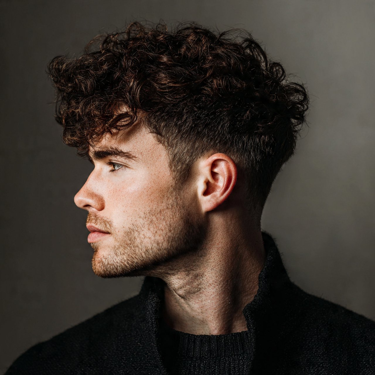 short curly crop for men