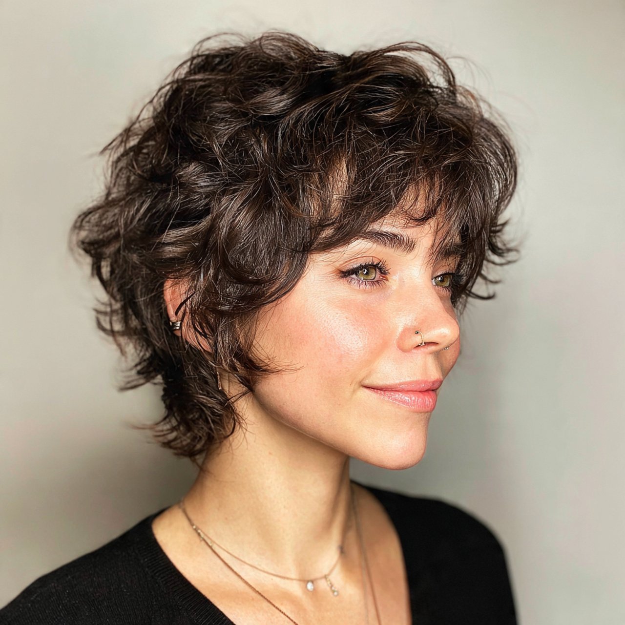 short curly shag for short hair