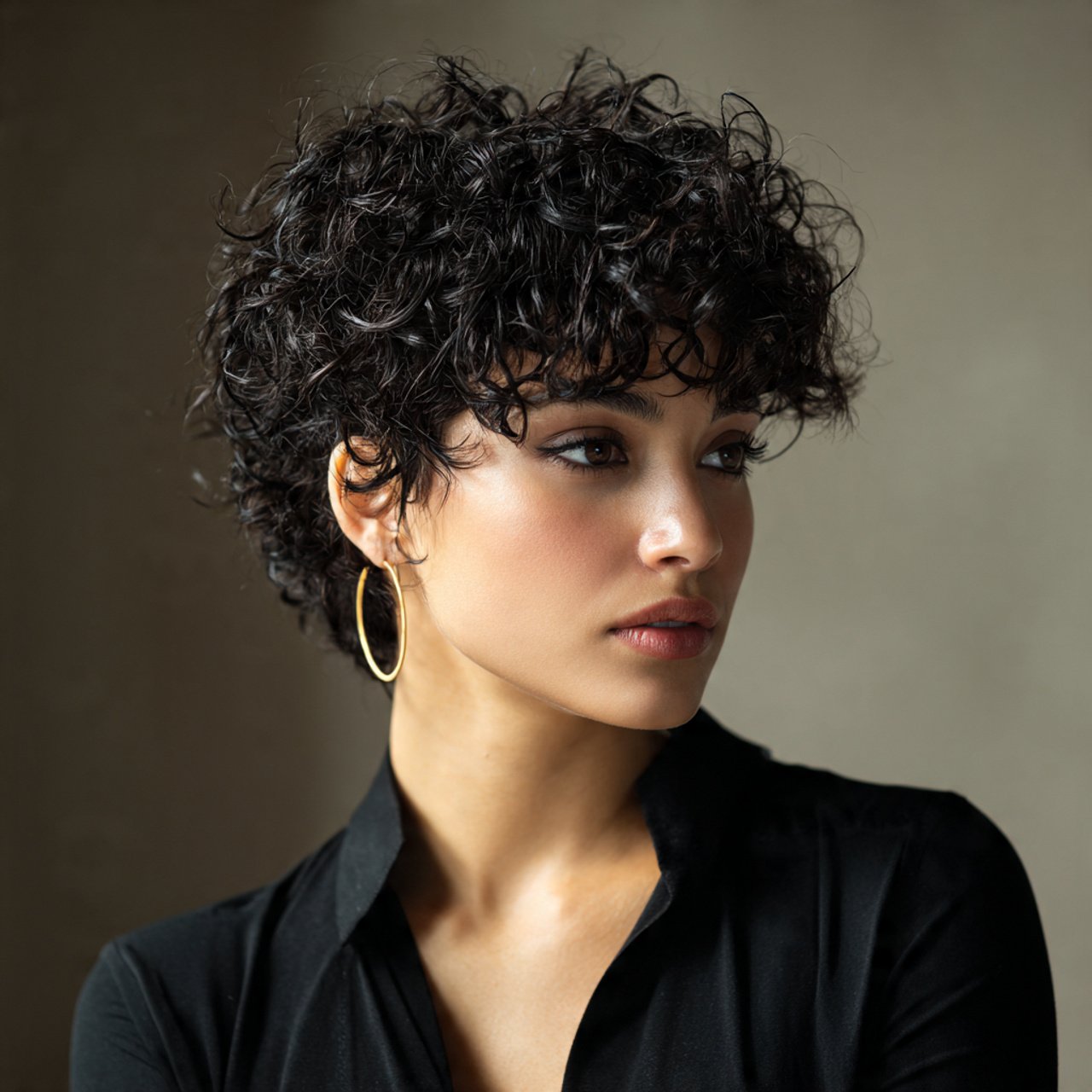 short curly wolf cut hairstyle for women single po